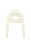 V-Cut Halter Bra & Minimal Long Sleeve Sports Shrug