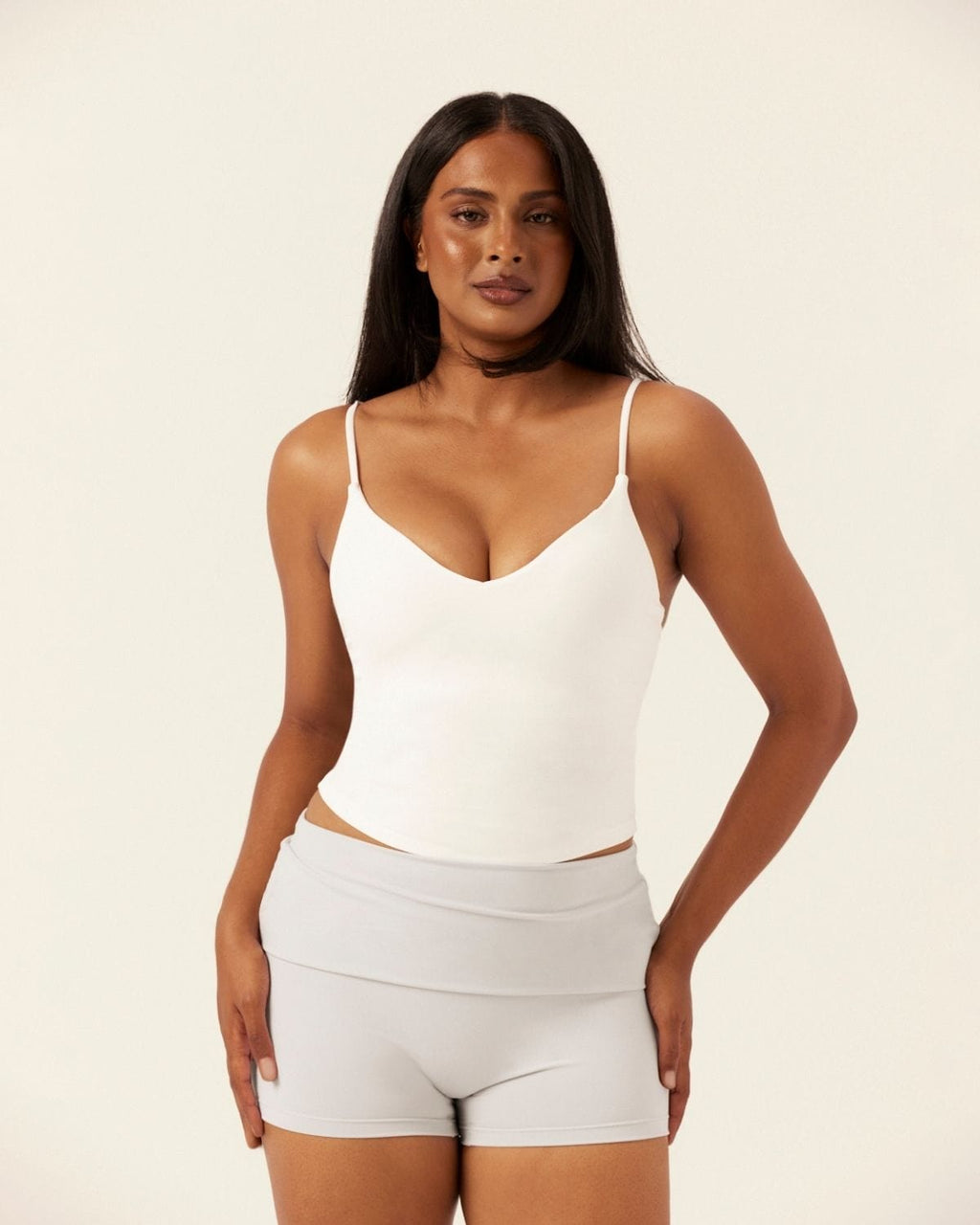 Form  Invisible Scrunch Fold Over Shorts 3" | Dusty Grey