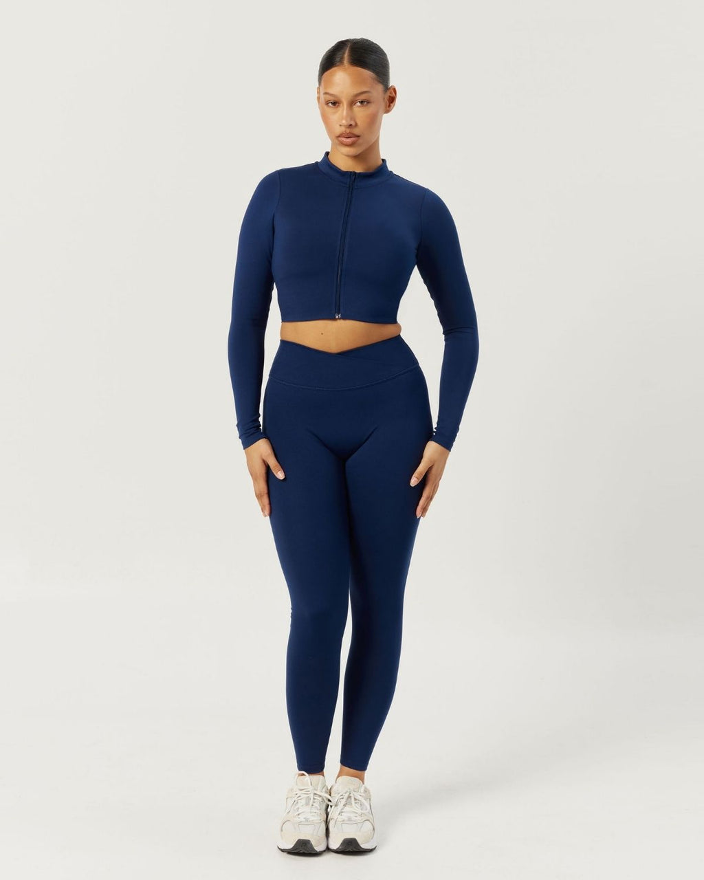 Serenity Cropped Zip Jacket | Navy