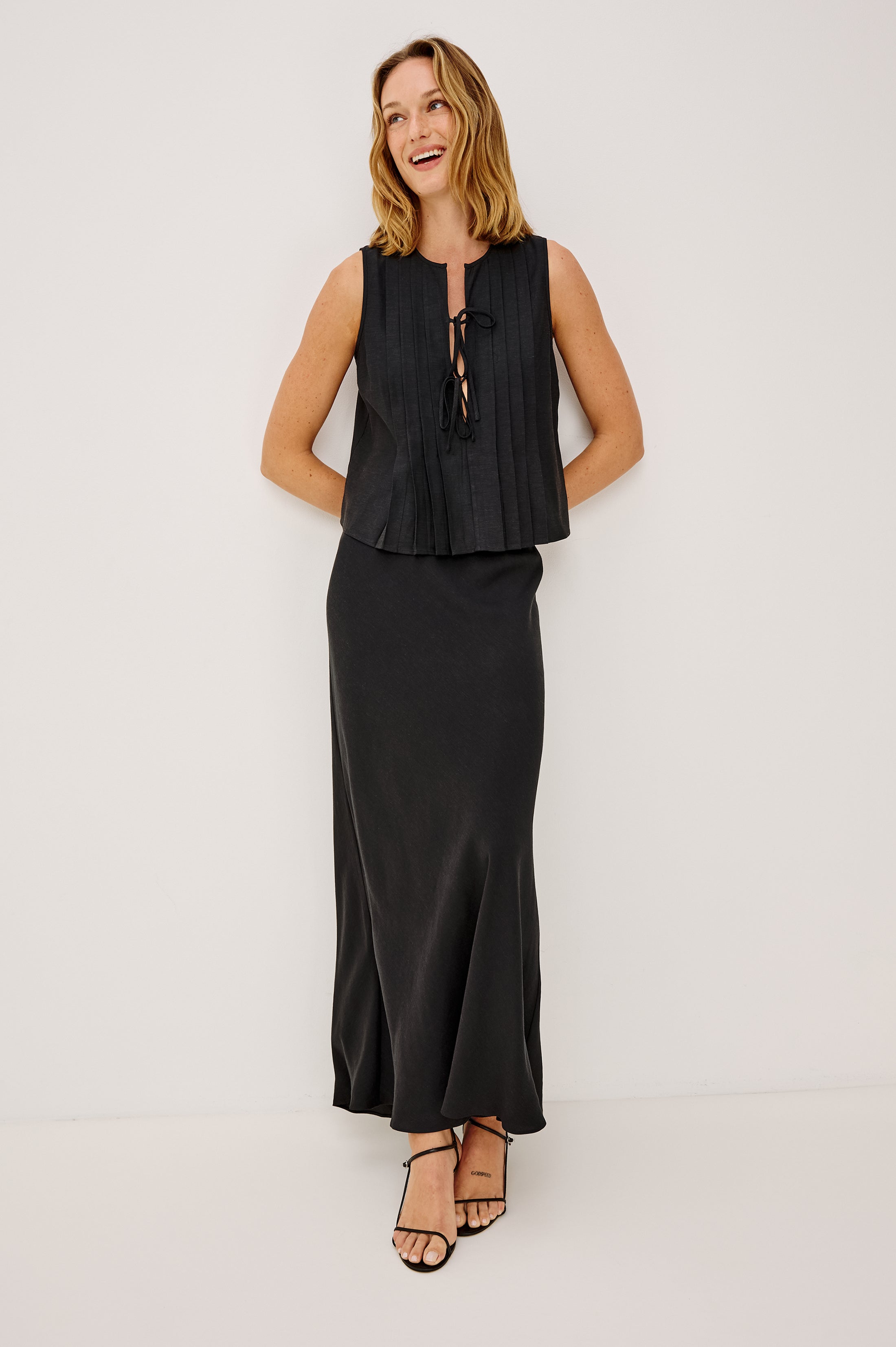 Aja Top - Black Linen