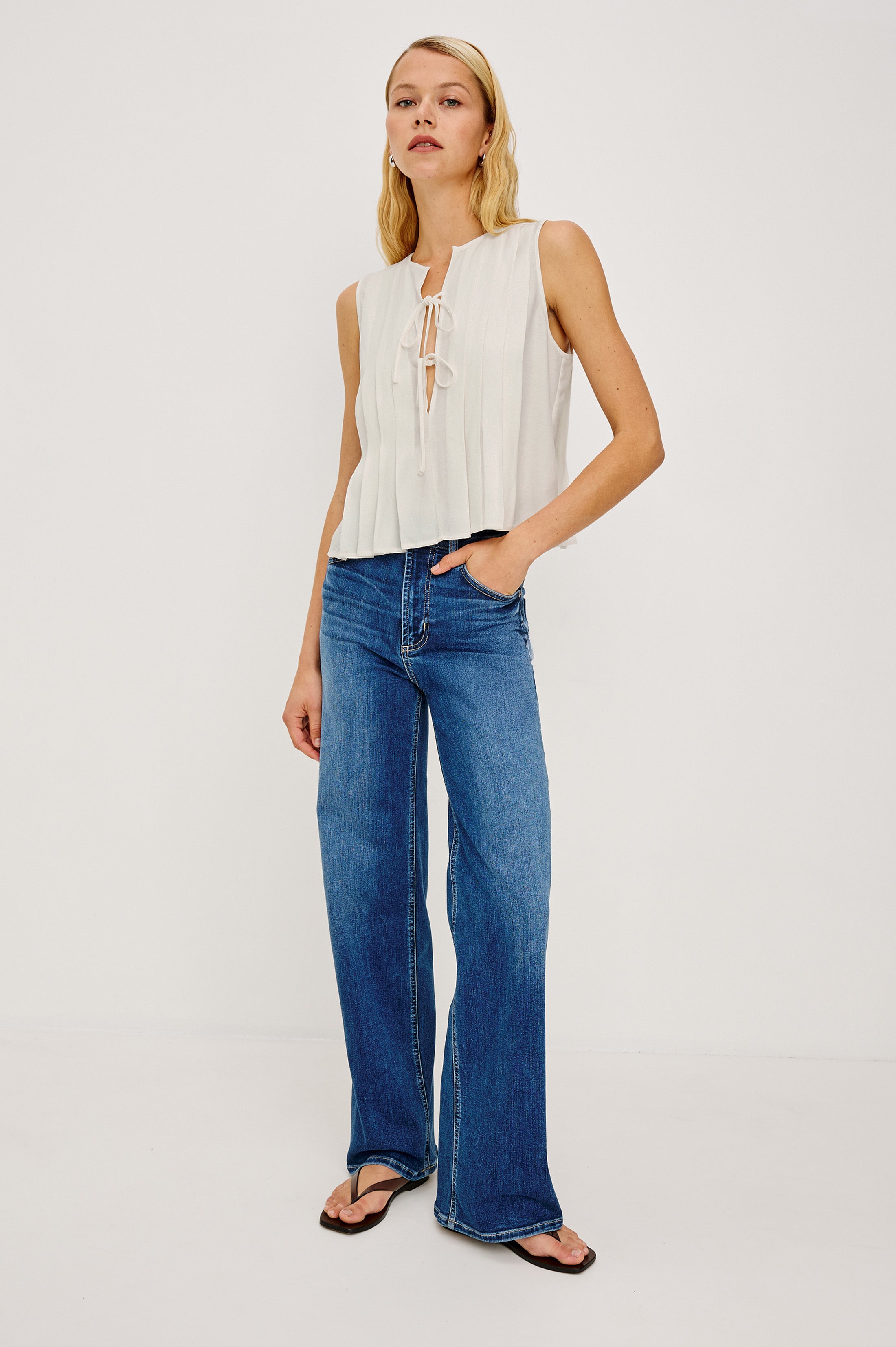 Aja Top - Ivory Linen