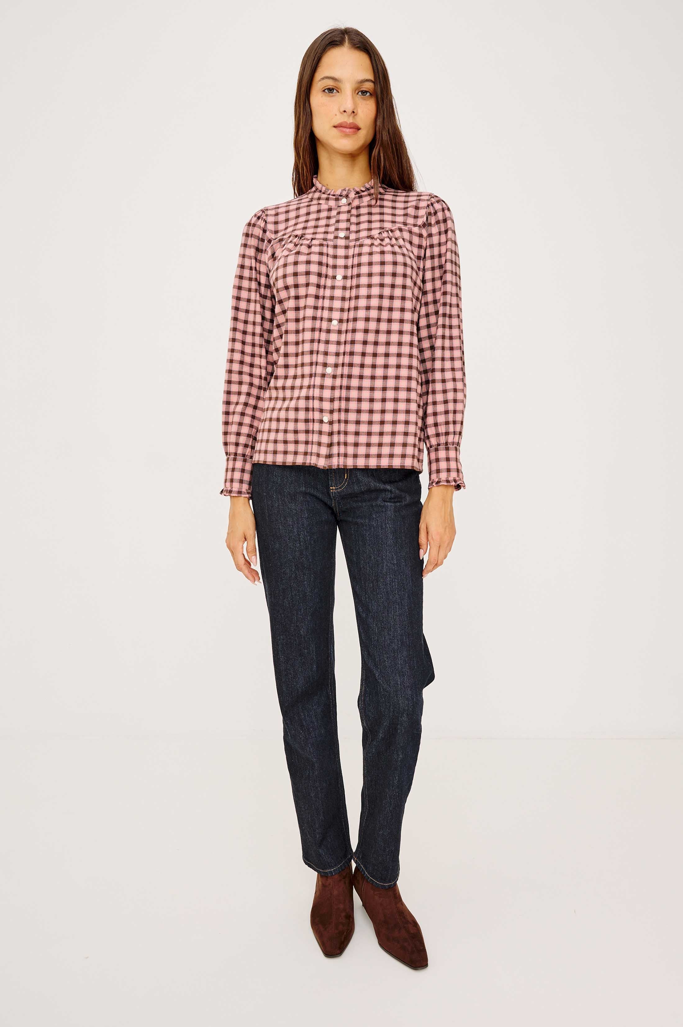 Alanna Shirt - Garnet Rose Cobalt