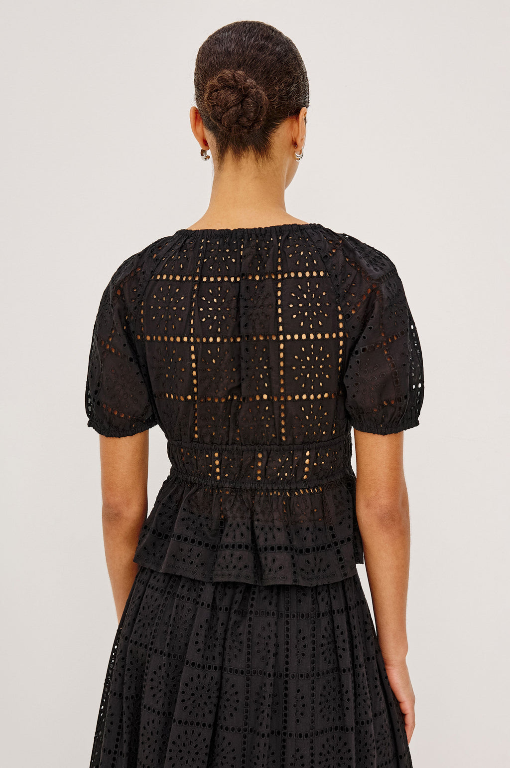 Argenta Top - Black Grid Embroidery
