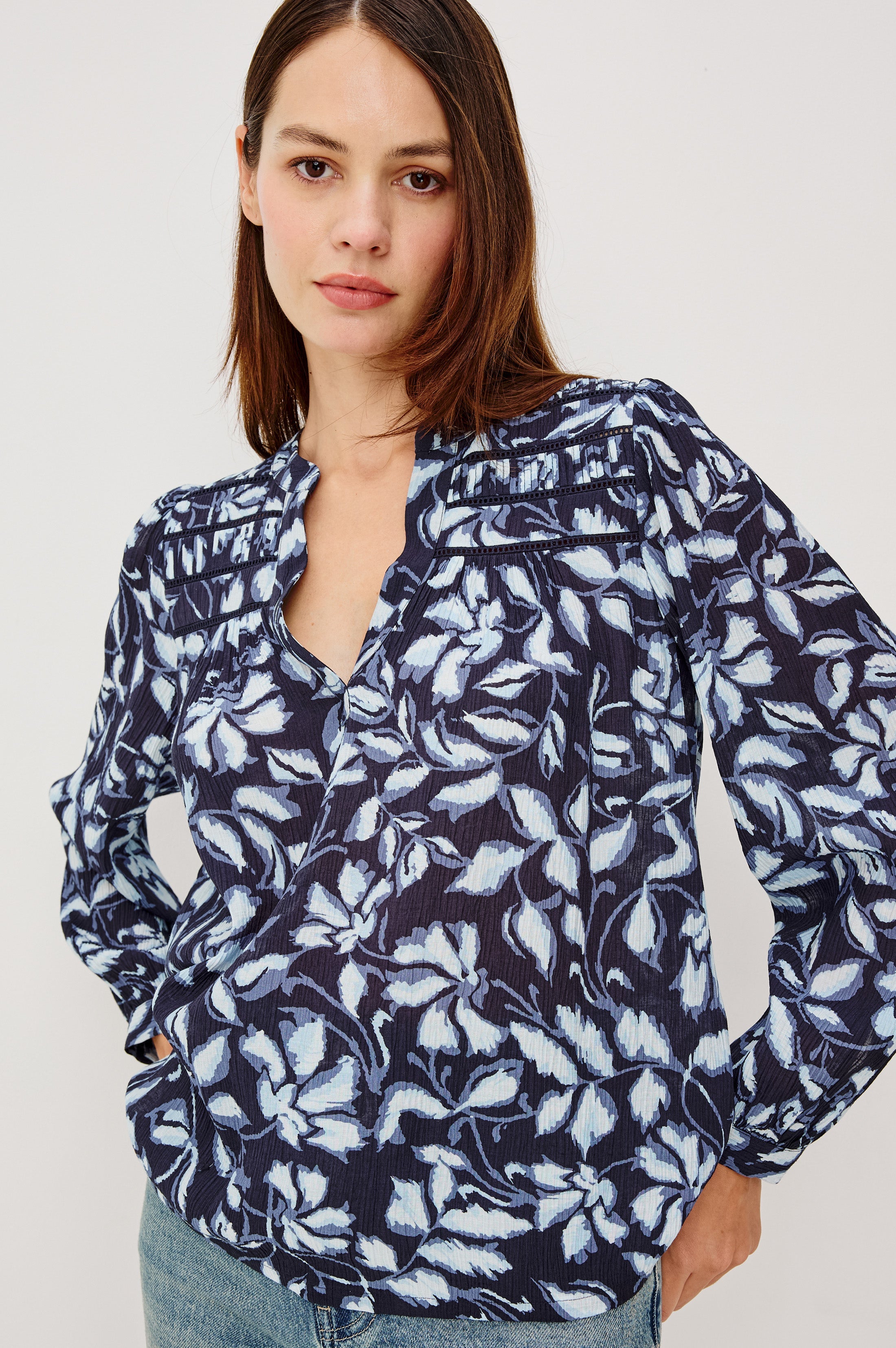 Asta Top - Navy Jasmine