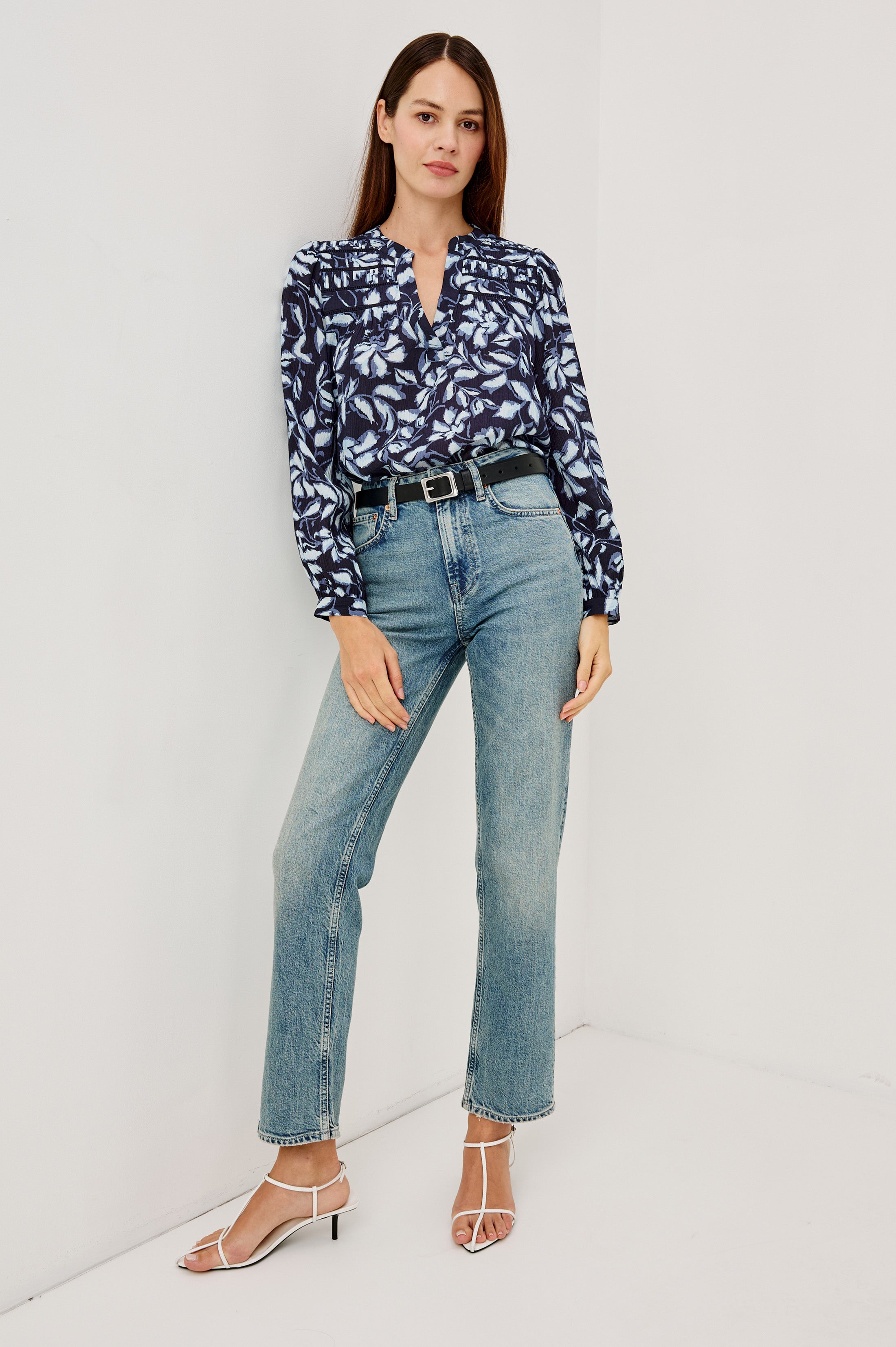 Asta Top - Navy Jasmine