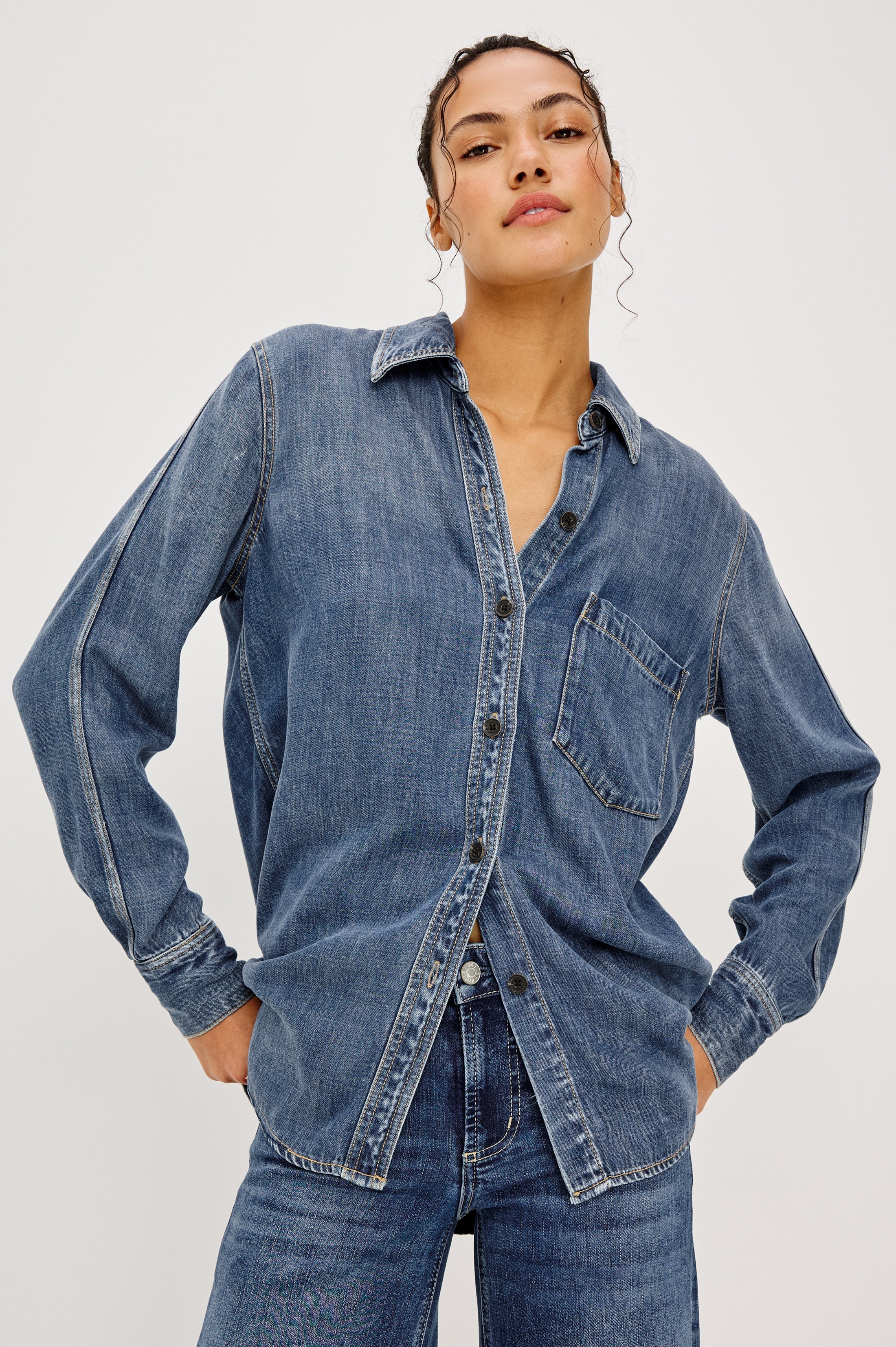 Atticus Shirt - Antique Blue