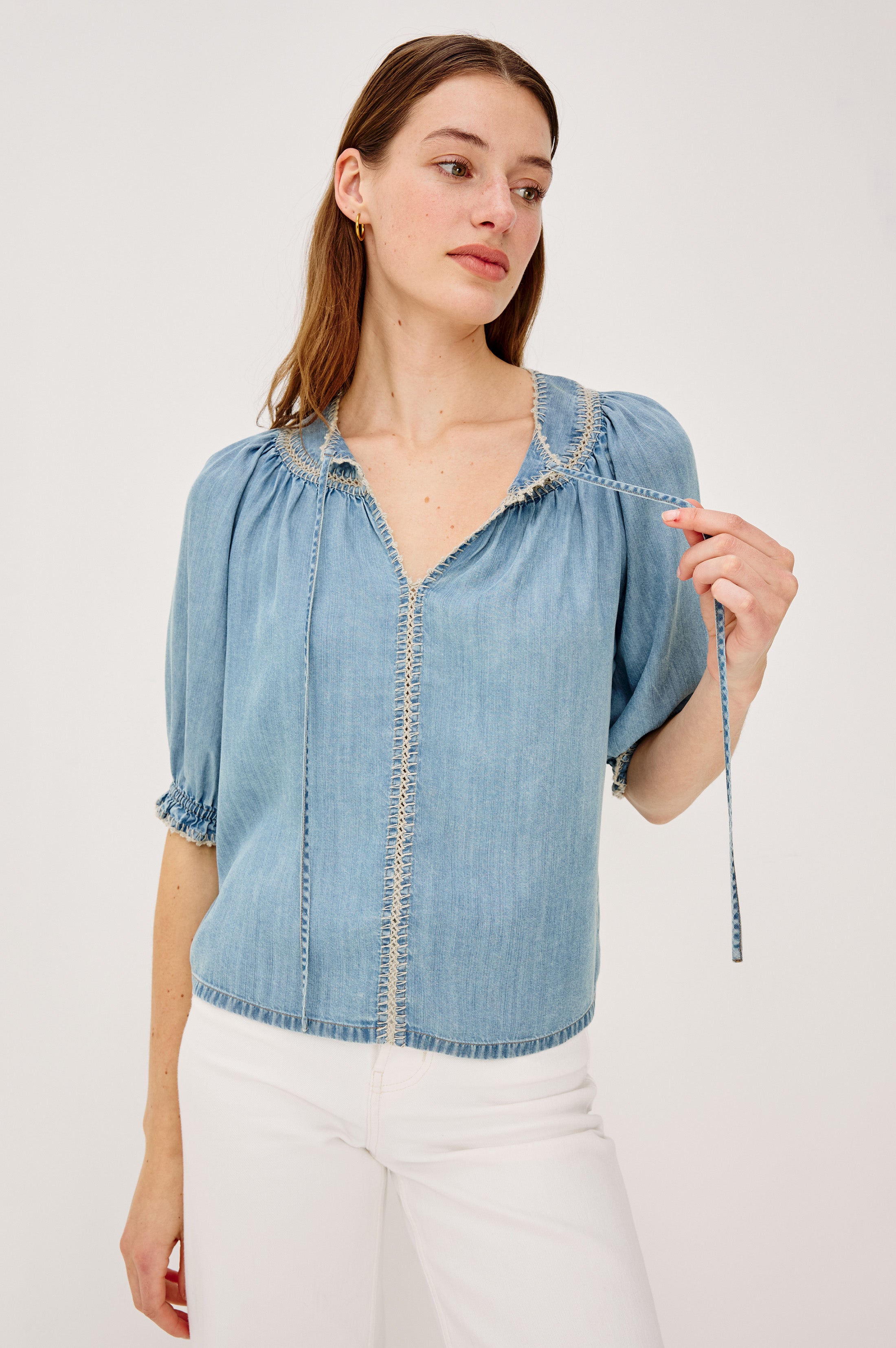 Belina Top - Washed Blue