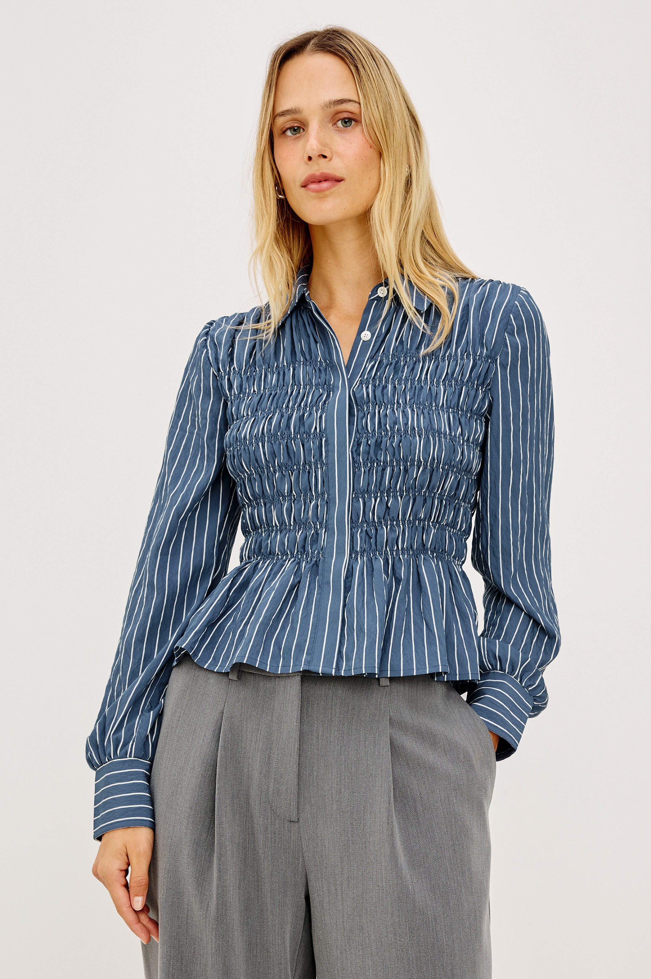Bradshaw Shirt - Washed Indigo Stripe