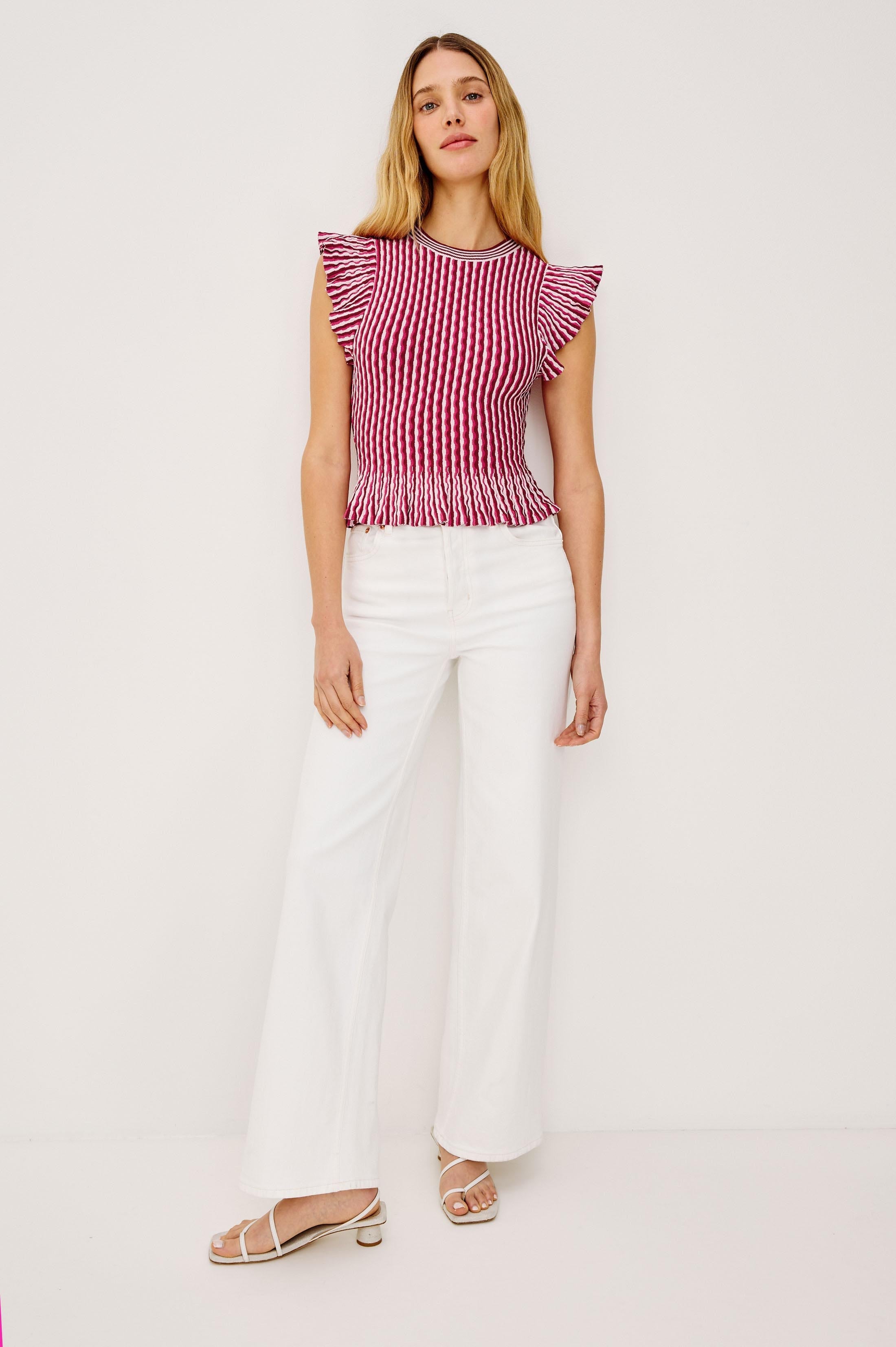 Bryn Top - Berry Stripe