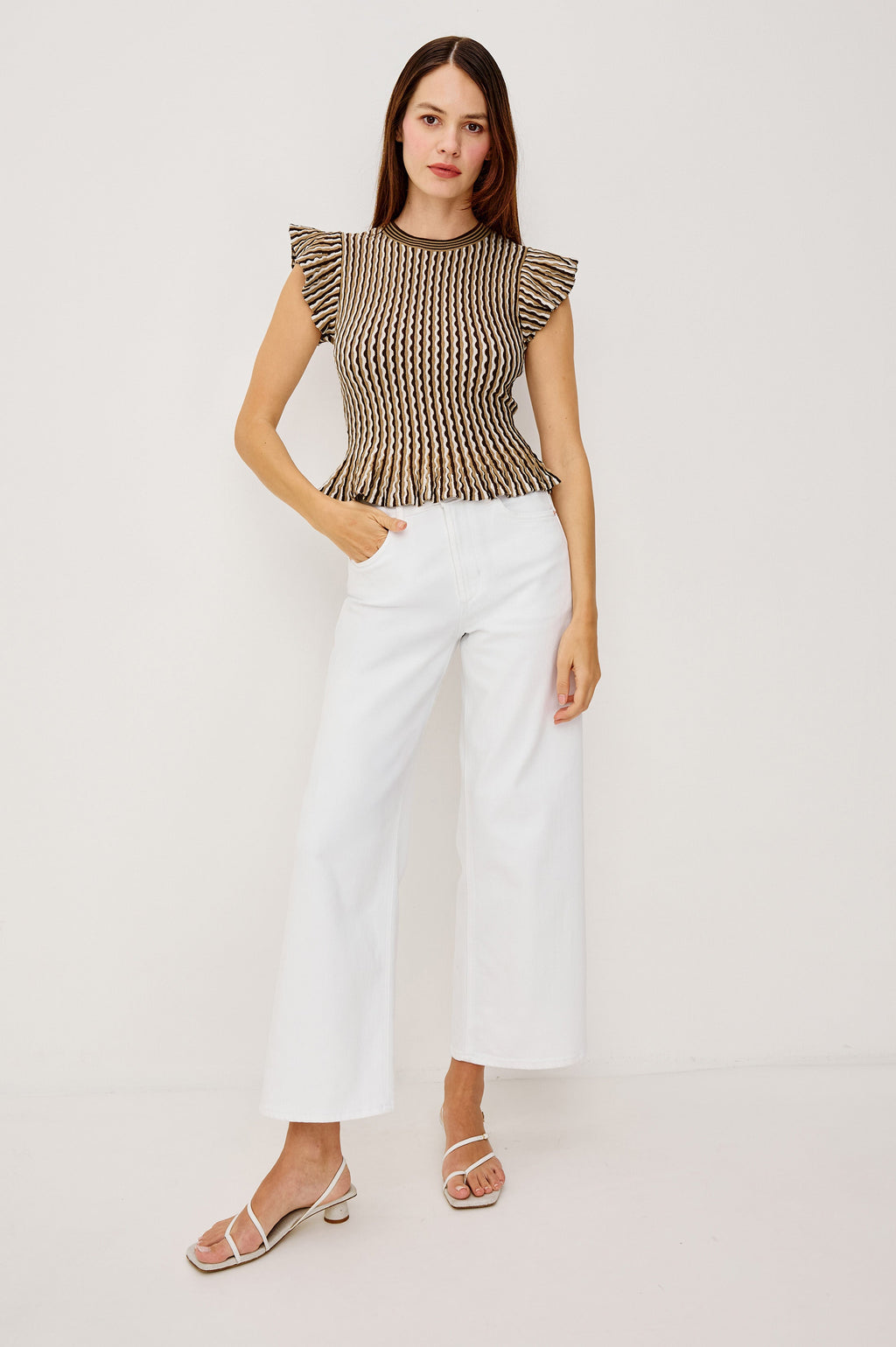Bryn Top - Brown Stripe