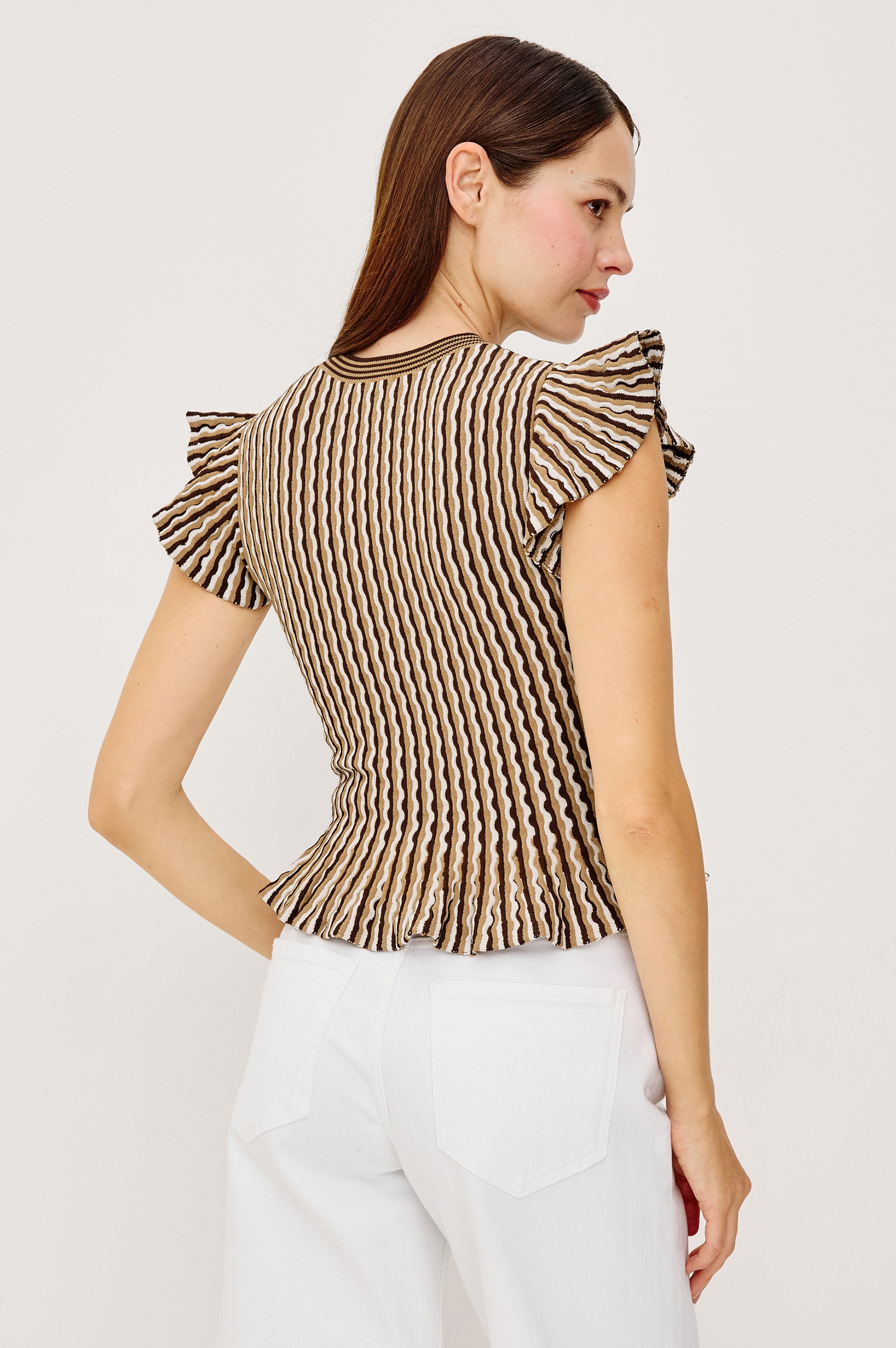 Bryn Top - Brown Stripe