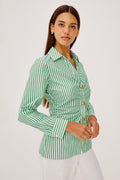 Carayln Shirt - Emerald Stripe
