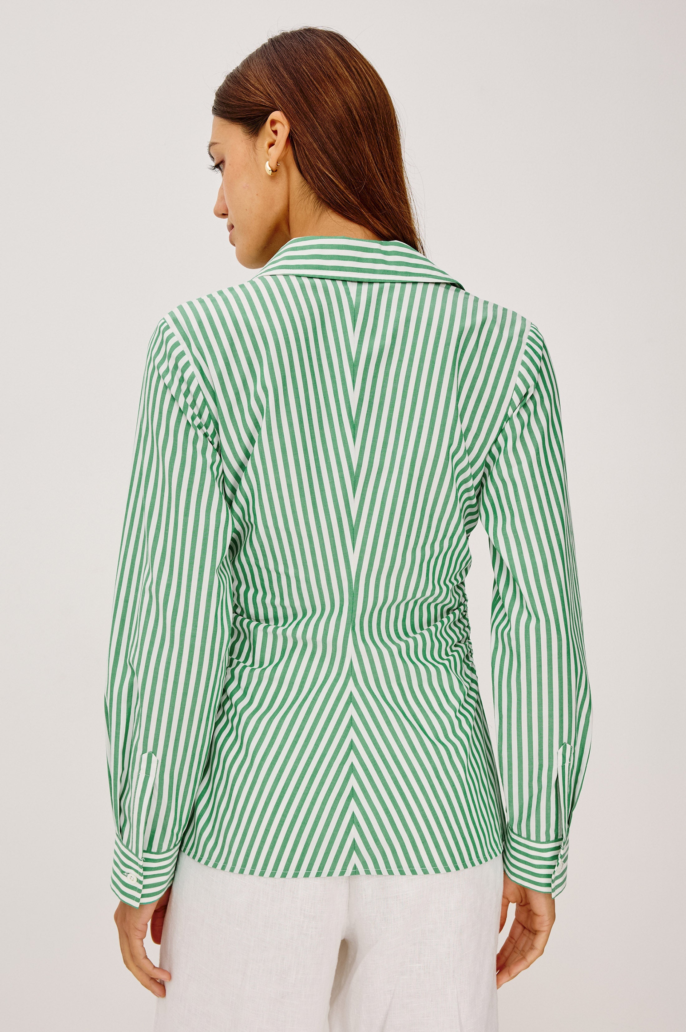 Carayln Shirt - Emerald Stripe