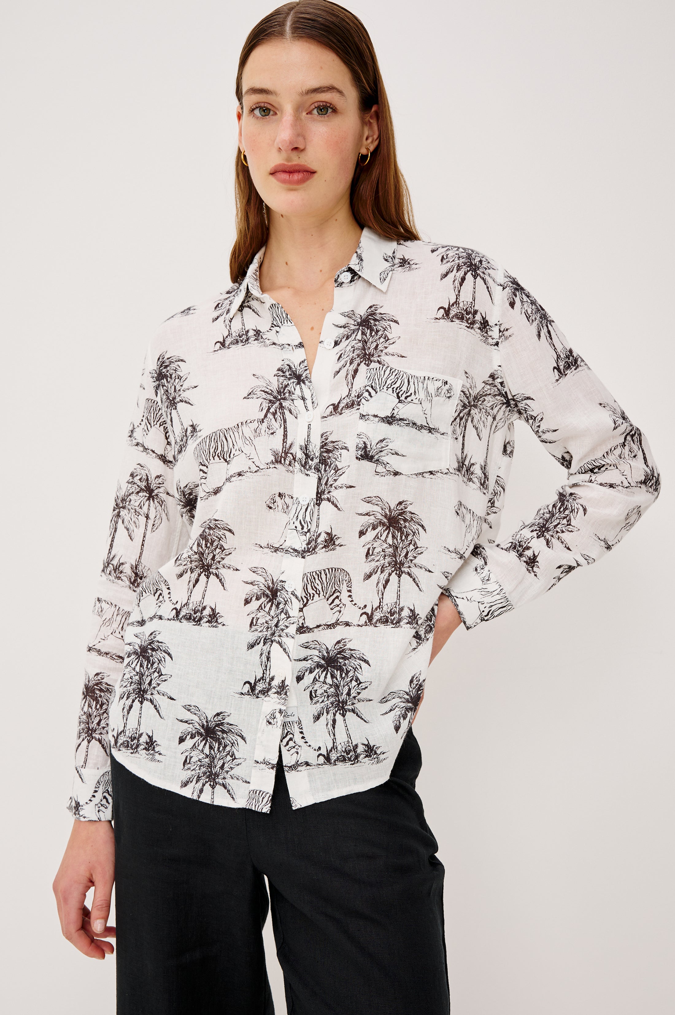 Charli Shirt - Ivory Bengal