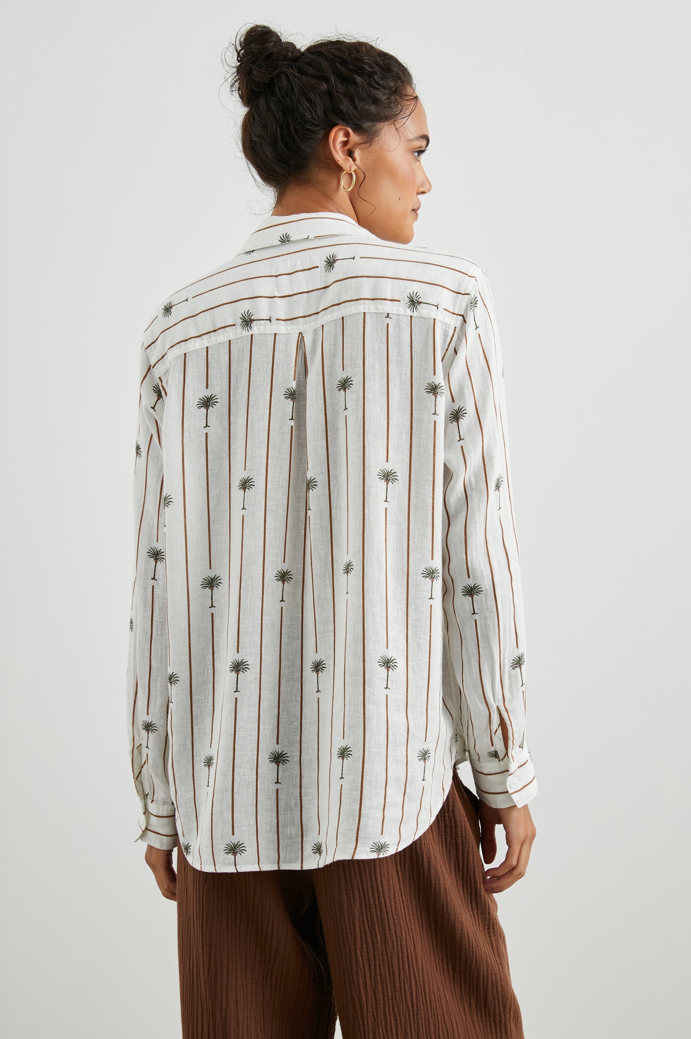 Charli Shirt - Stripe Palms