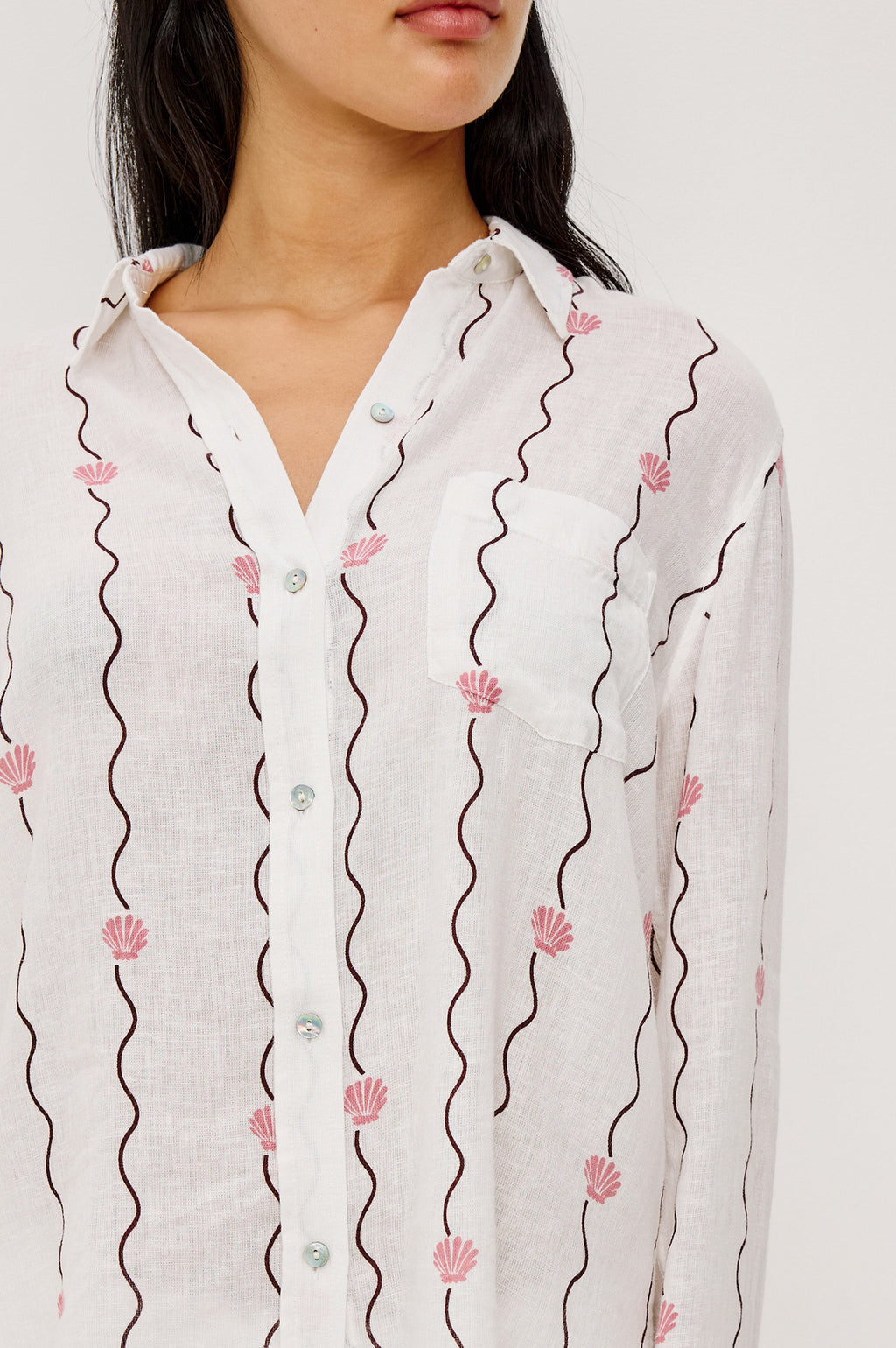 Charli Shirt - Striped Seashells