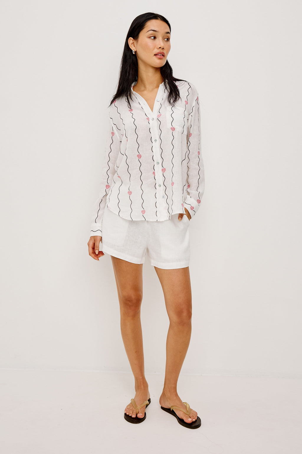 Charli Shirt - Striped Seashells