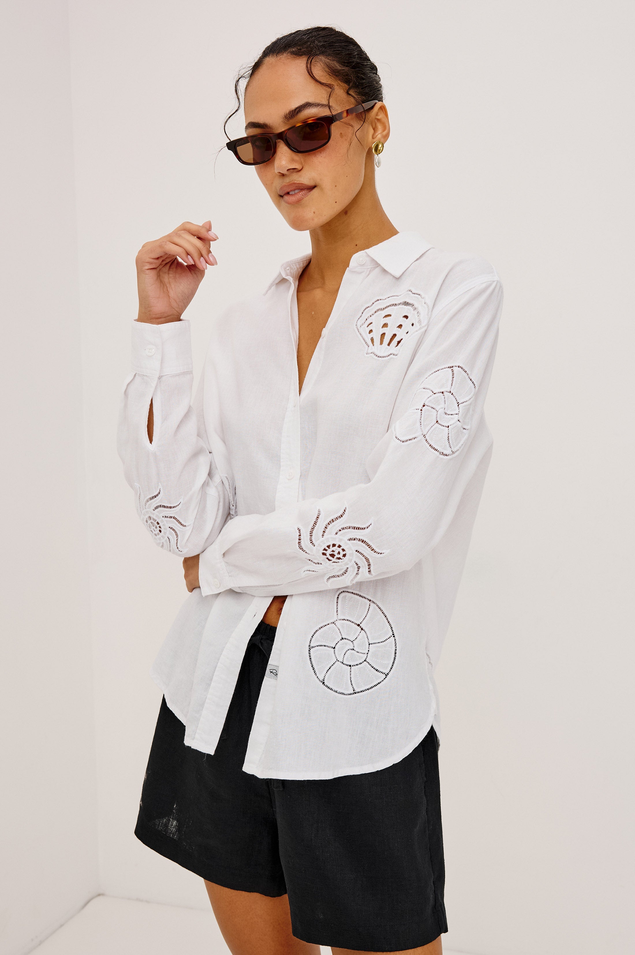 Charli Shirt - White Seashells
