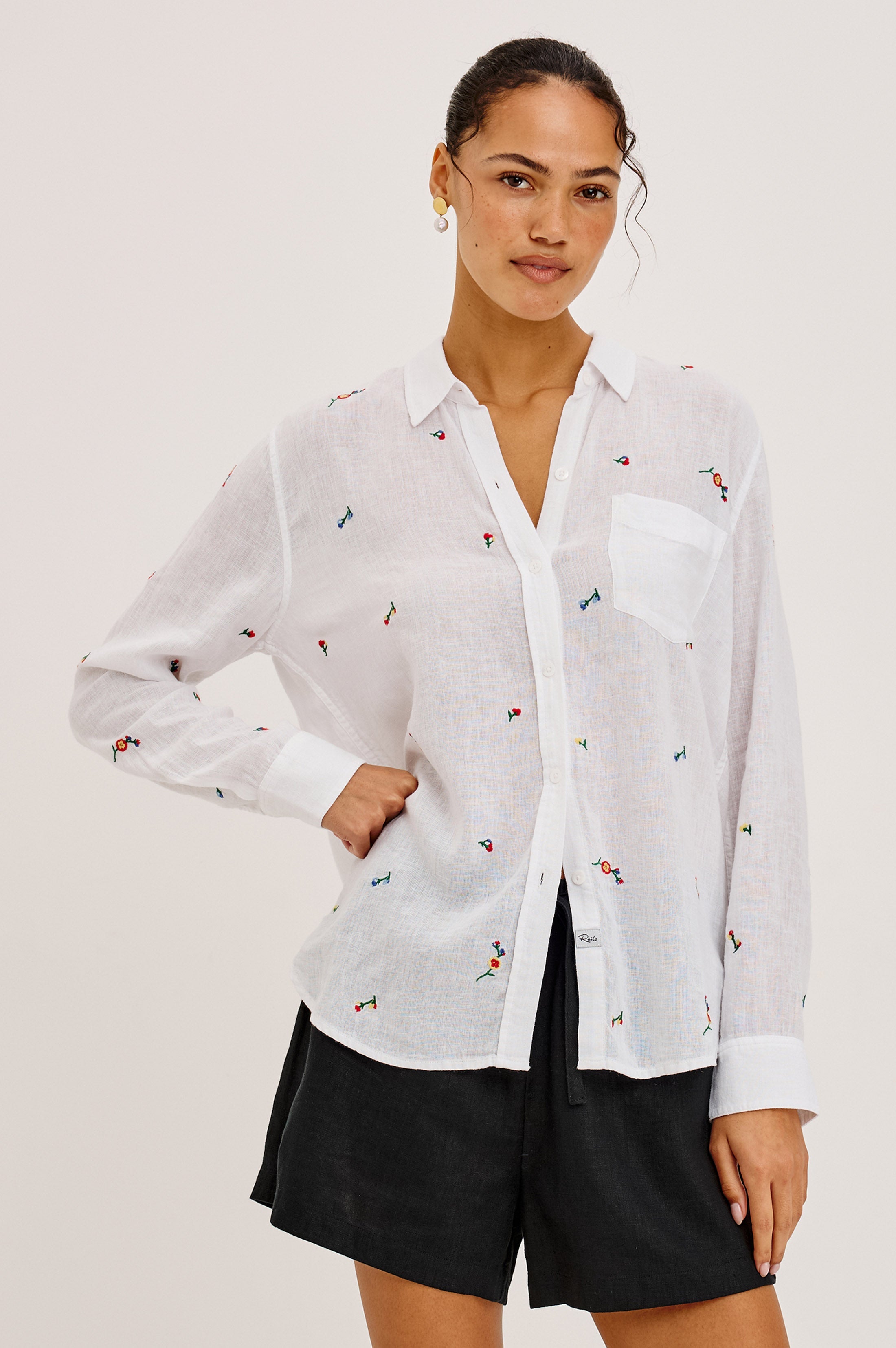 Charli Shirt - Wildflower Embroidery