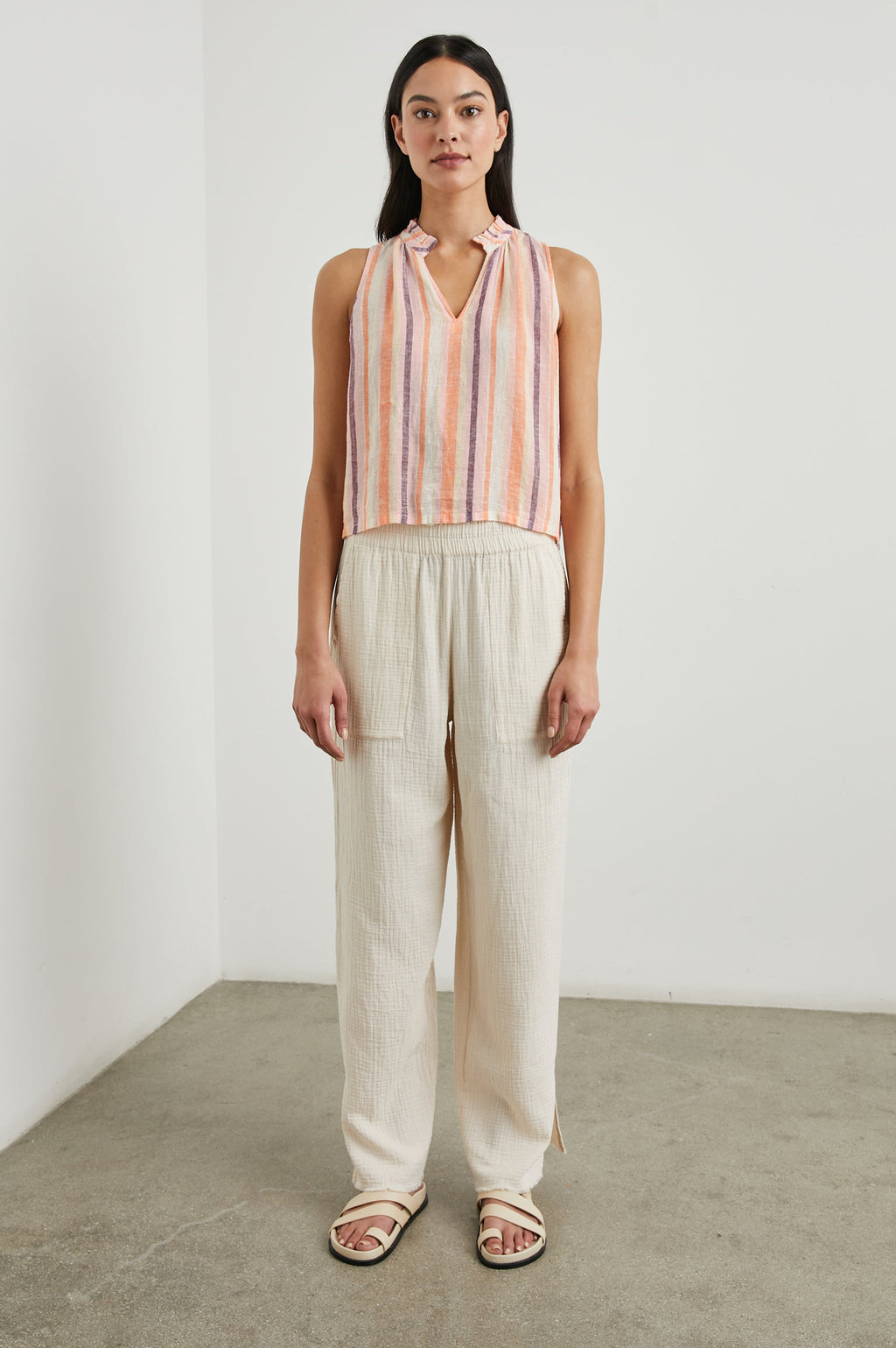 Christy Top - Papaya Stripe