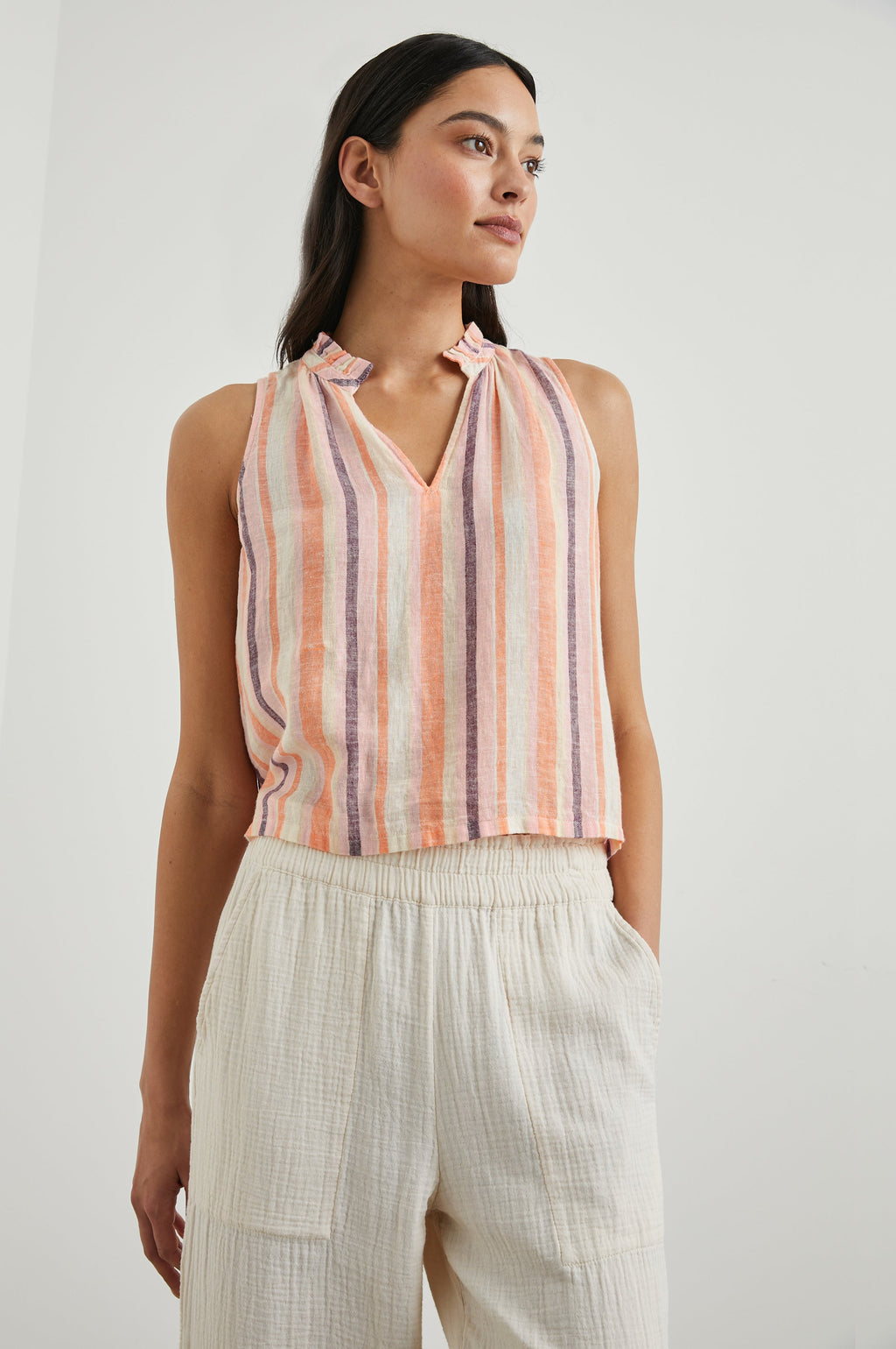 Christy Top - Papaya Stripe
