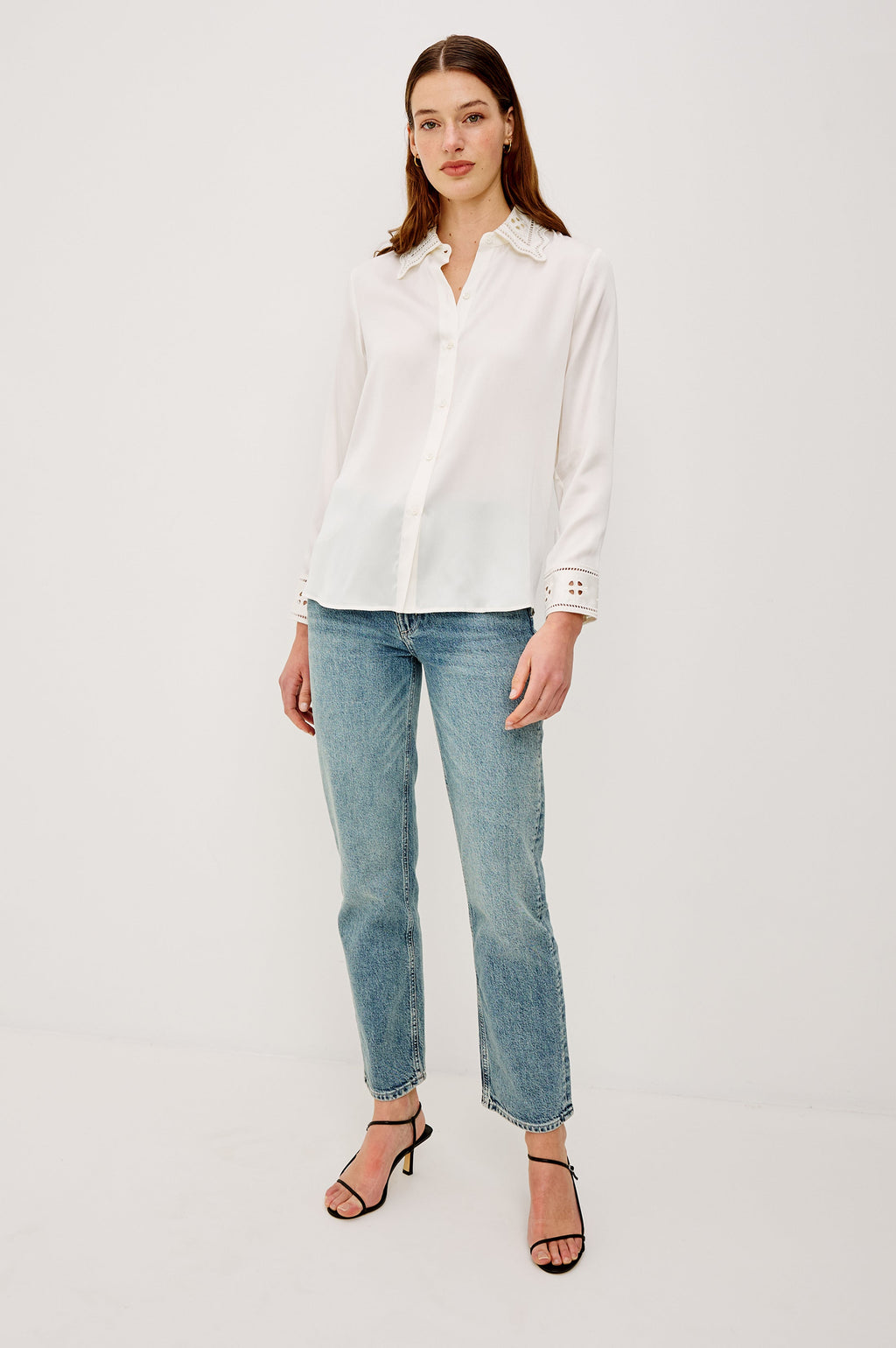 Clarise Shirt - Ivory Eyelet