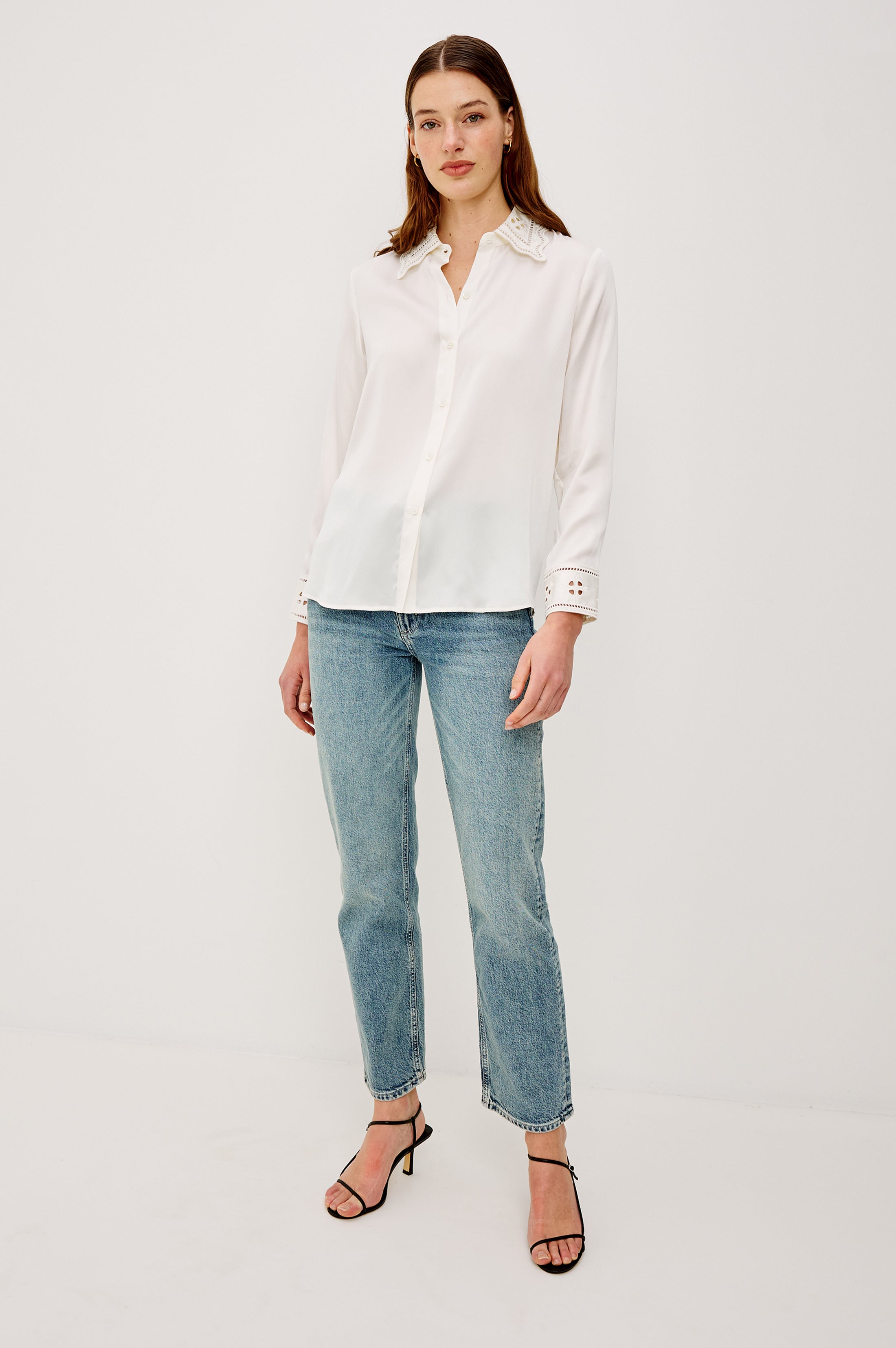 Clarise Shirt - Ivory Eyelet