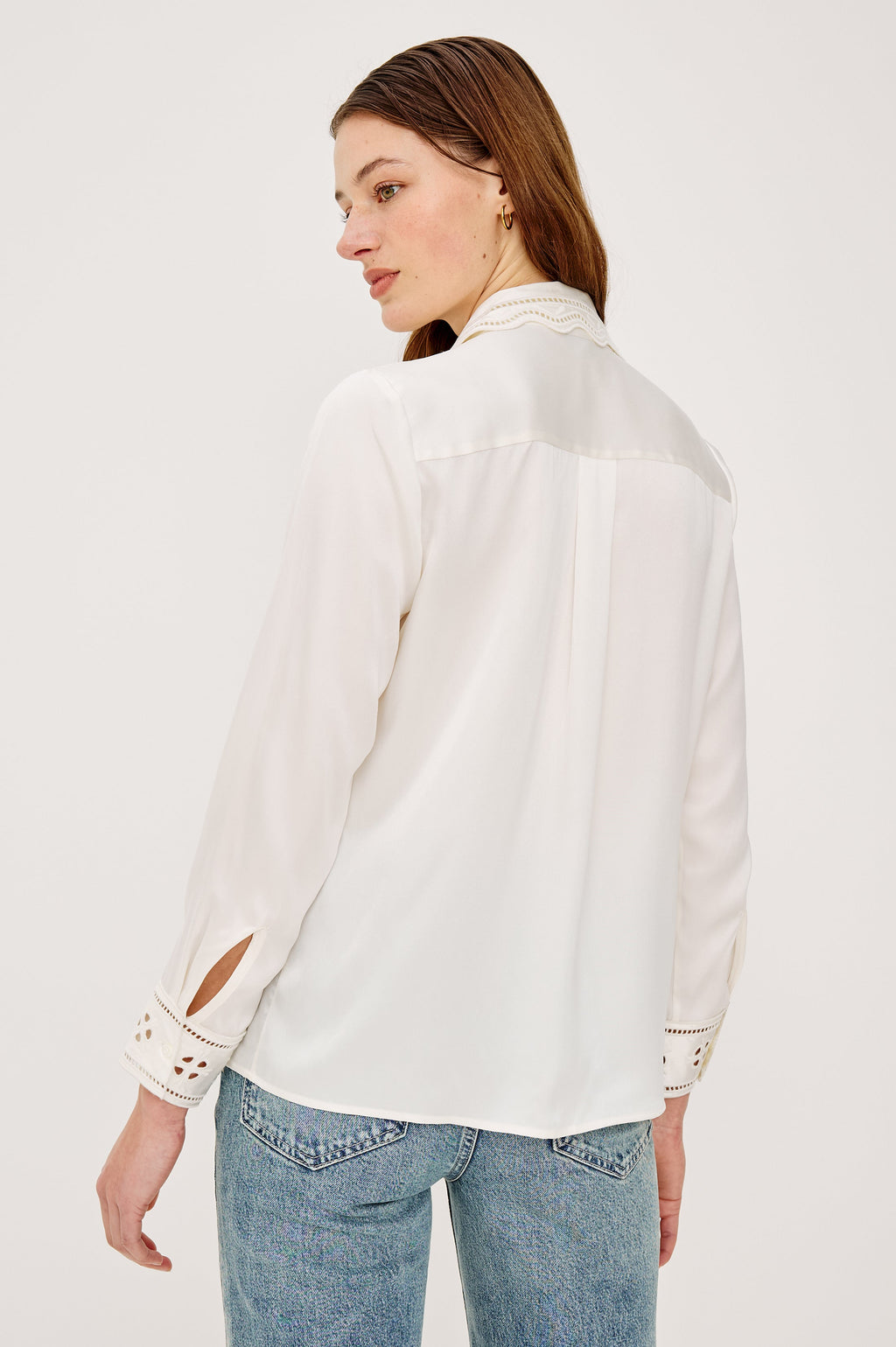 Clarise Shirt - Ivory Eyelet