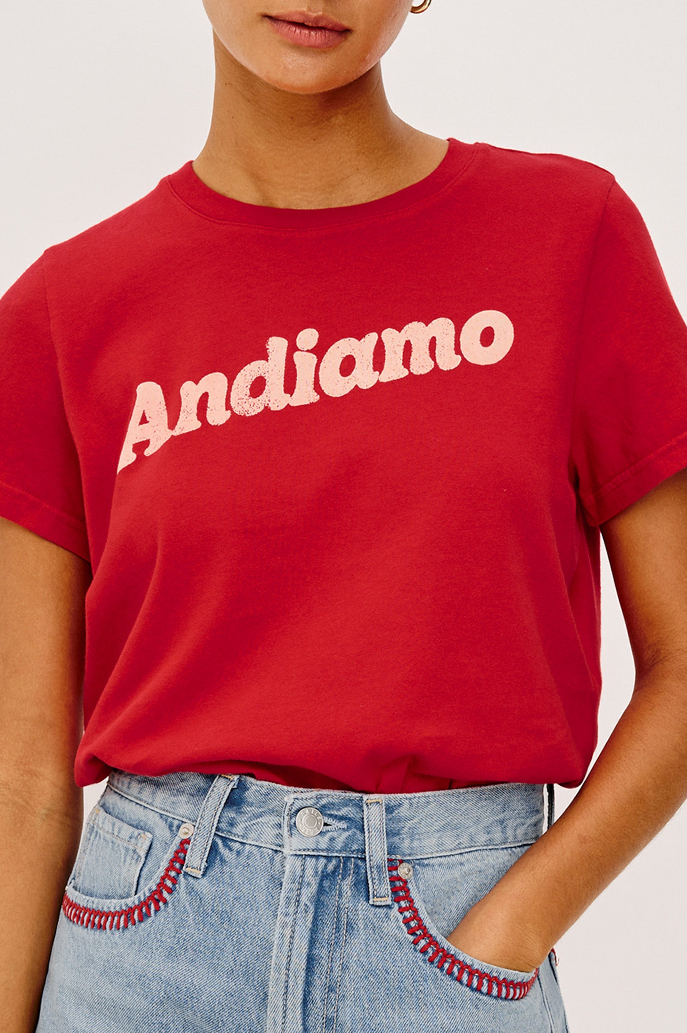 Rails X Giadzy The Classic Crew T-Shirt - Andiamo Tomato