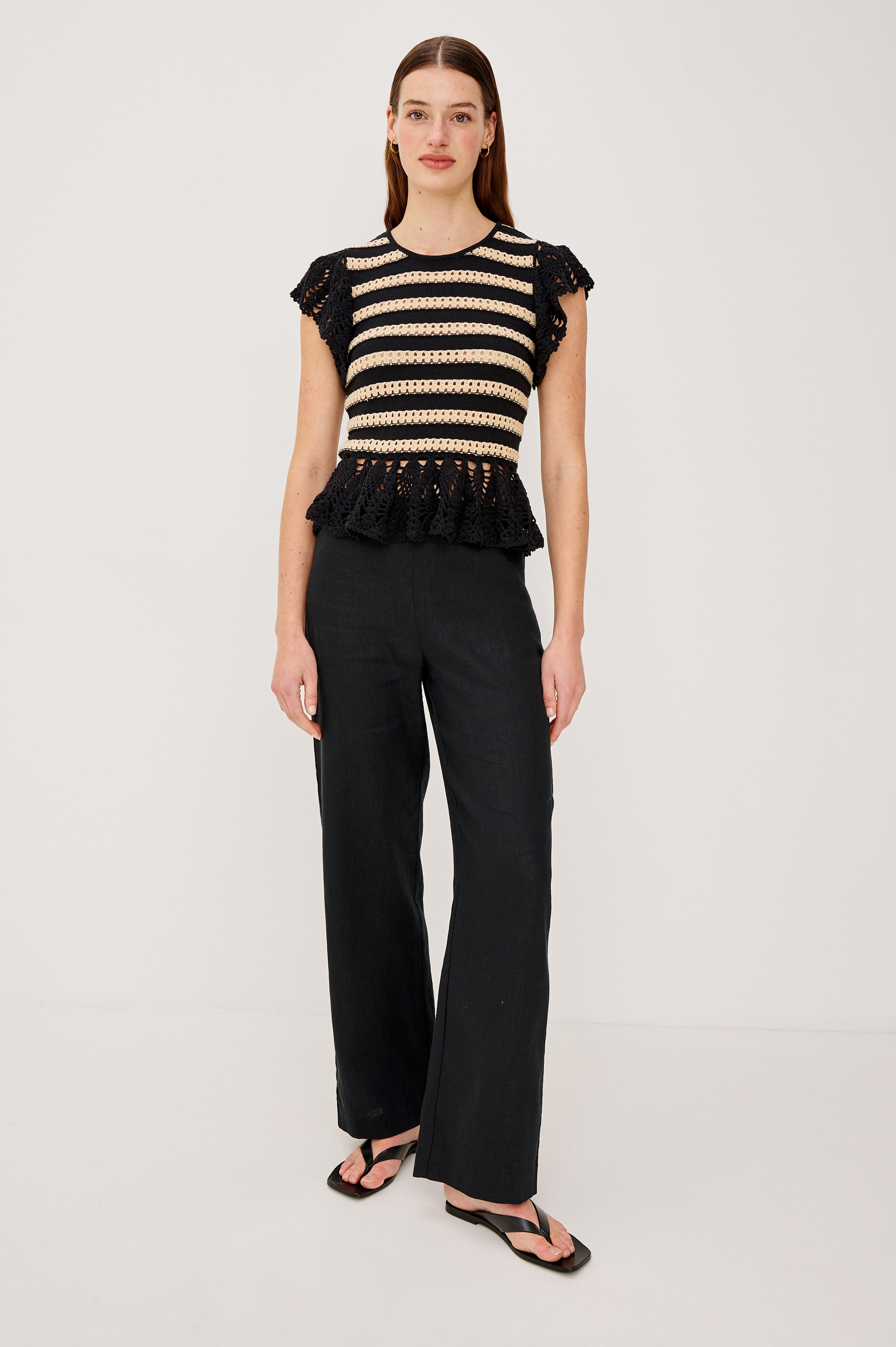 Coen Top - Black Oat Stripe