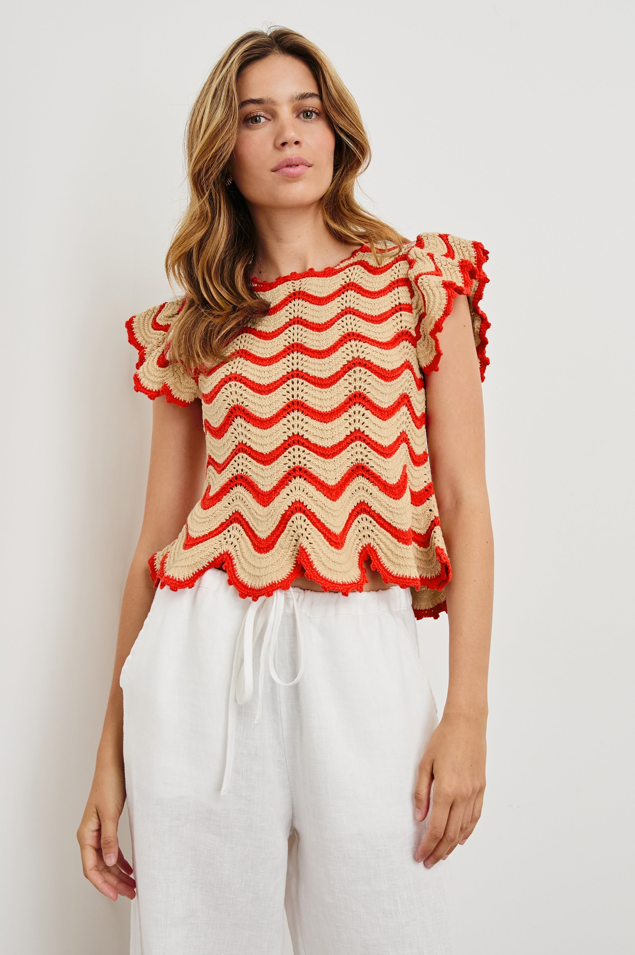 Coen Top - Cherry Oat Stripe