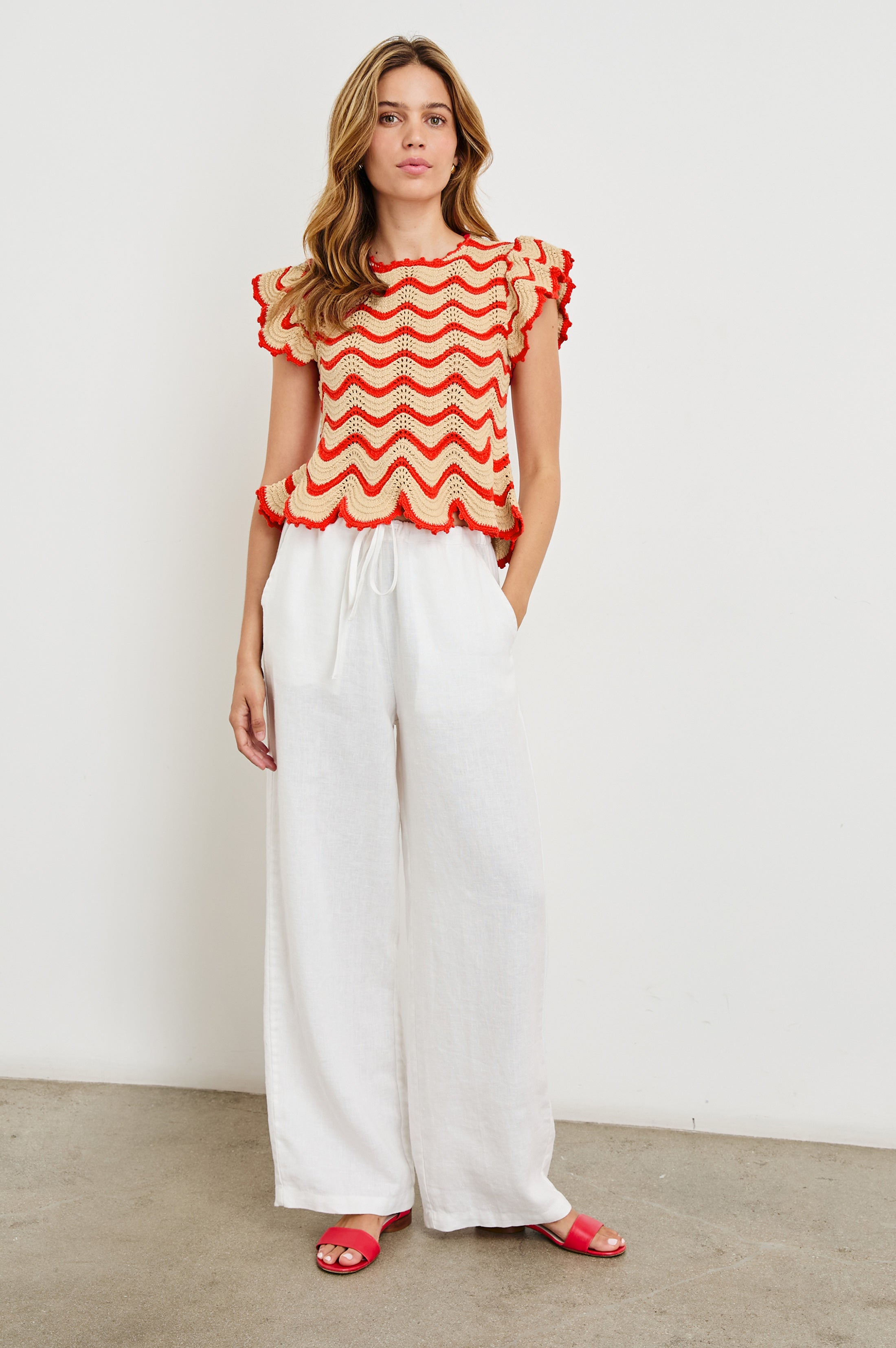 Coen Top - Cherry Oat Stripe