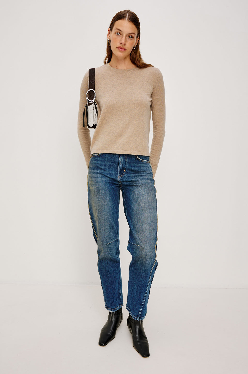 Cotton Cashmere Long Sleeve T-Shirt - Heather Oat