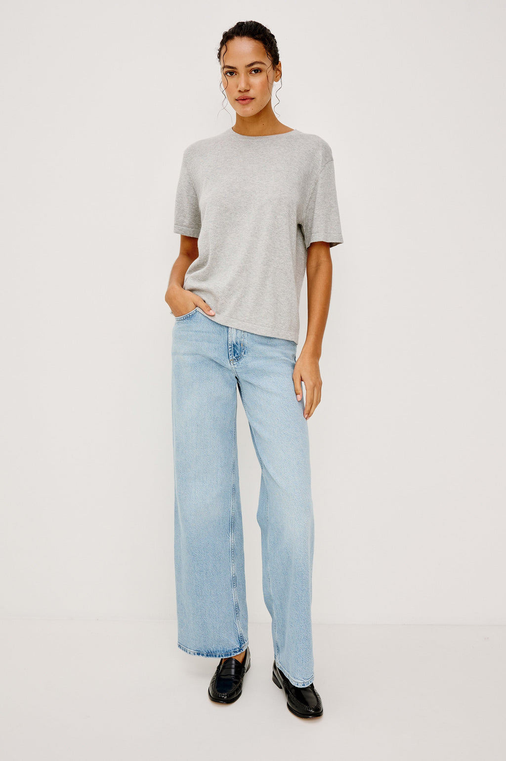 Cotton Cashmere T-Shirt - Heather Grey