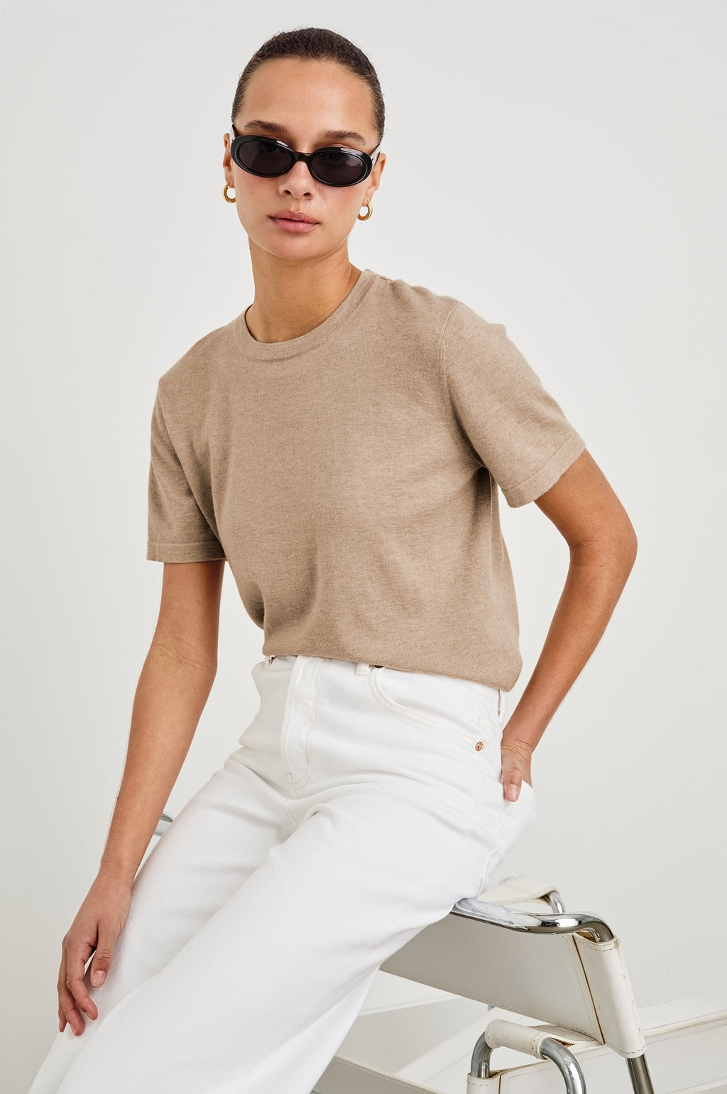 Cotton Cashmere T-Shirt - Heather Oat