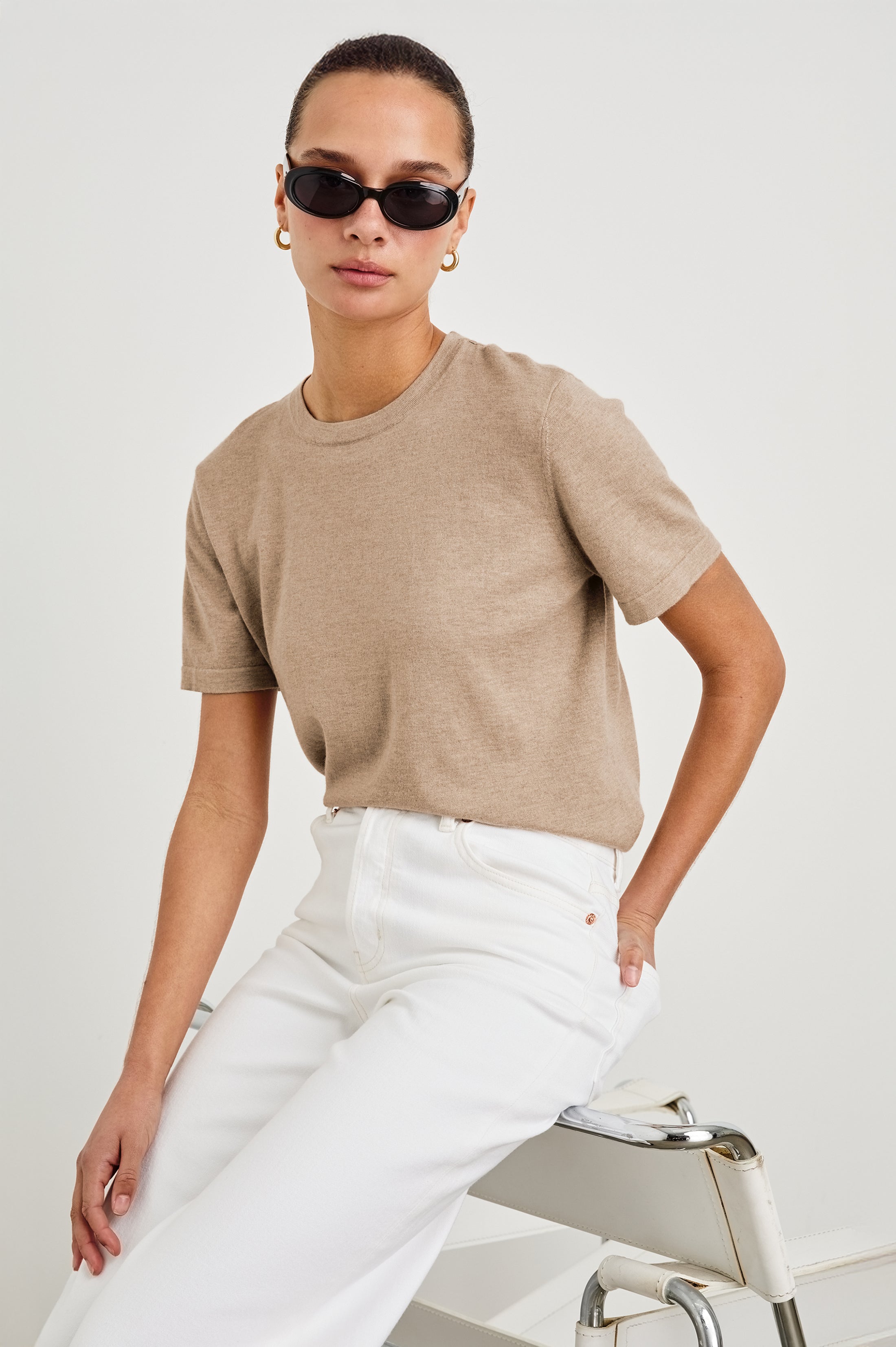 Cotton Cashmere T-Shirt - Heather Oat