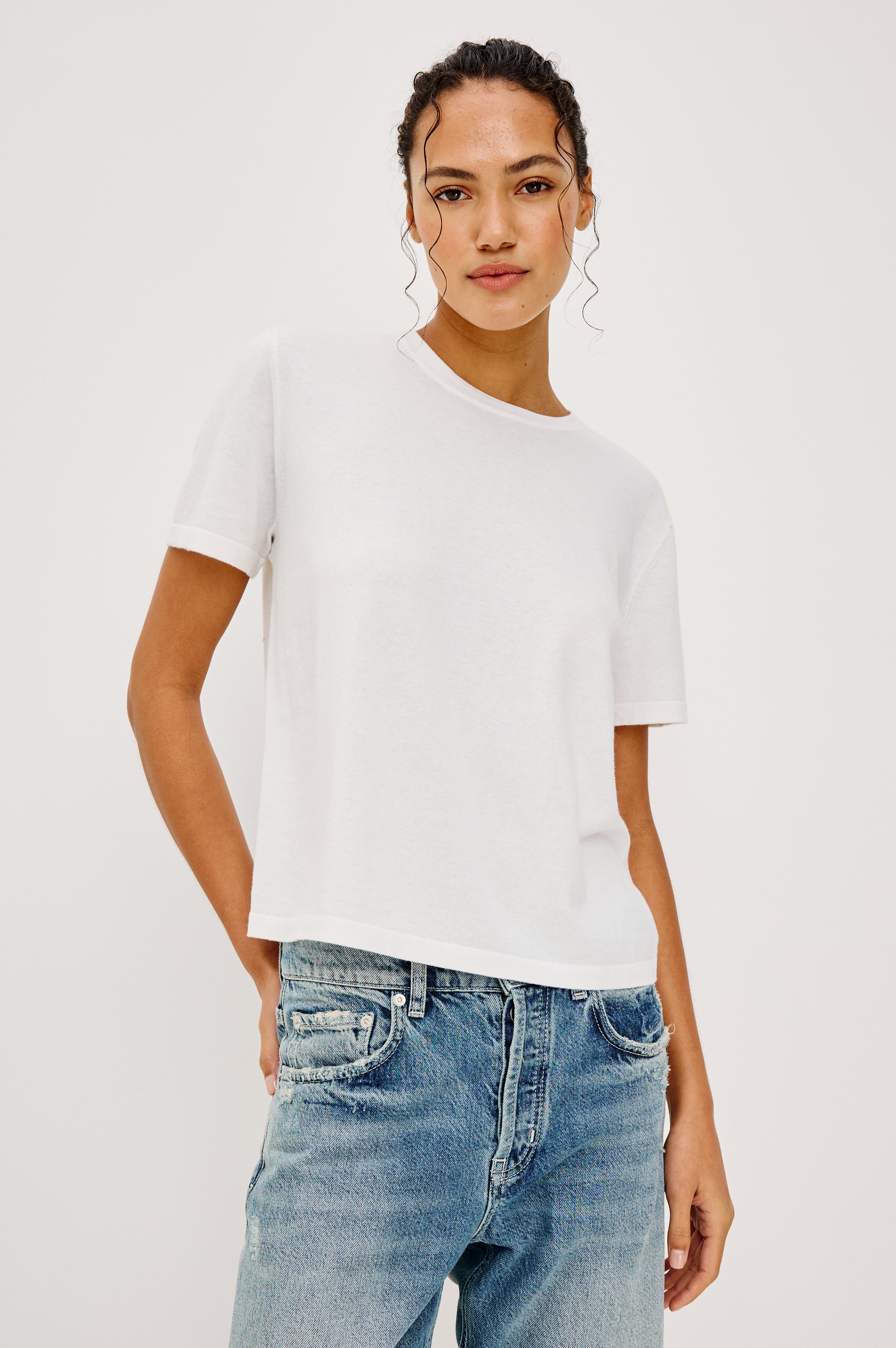 Cotton Cashmere T-Shirt - White