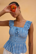 Rails X Giadzy Donna Top - Azure Gingham