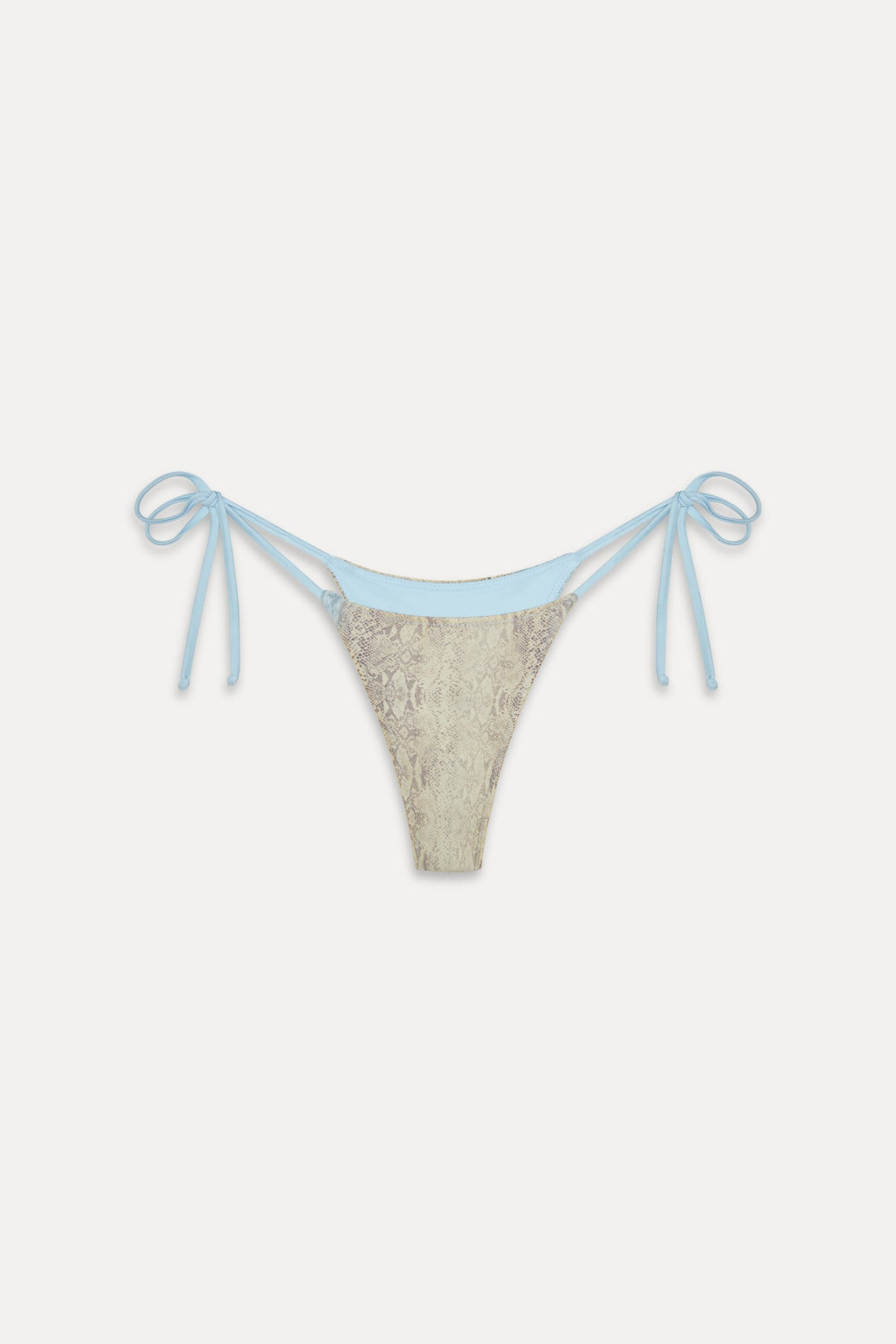Divine Satin Skimpy Bikini Bottom - Blue Python