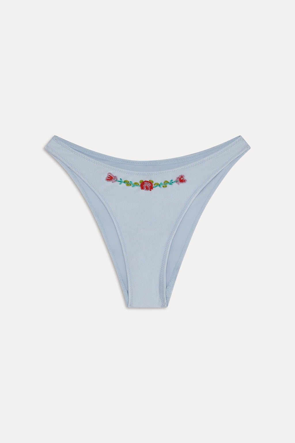 Dove Beaded Satin Bikini Bottom - Frosting