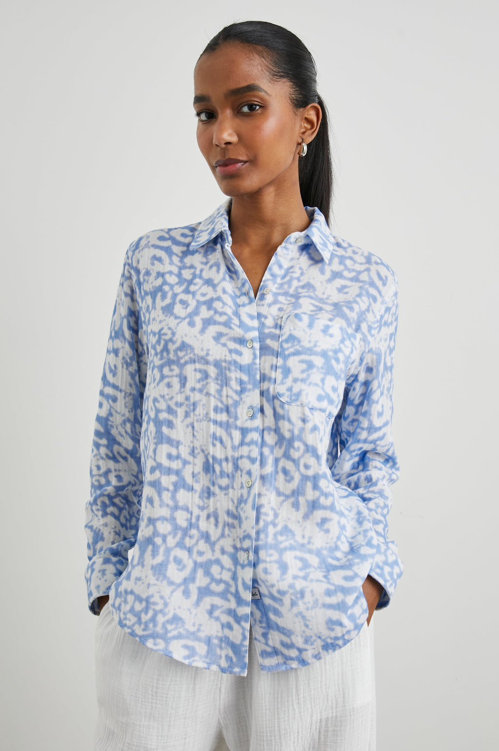 Ellis Shirt - Blue Diffused Cheetah