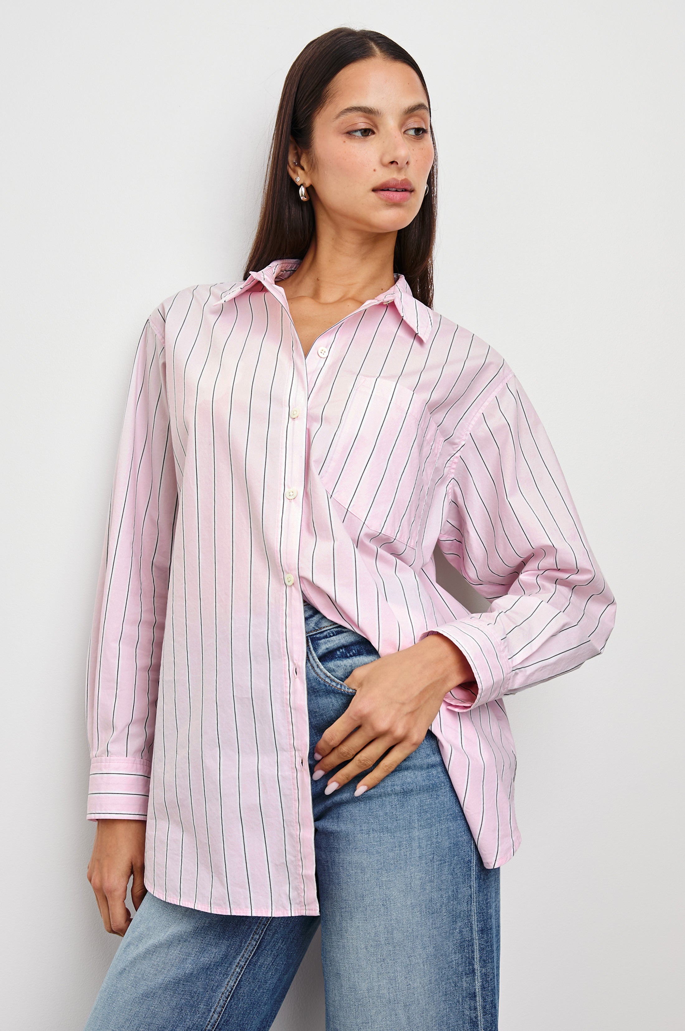 Elsa Shirt - Cherry Blossom Stripe