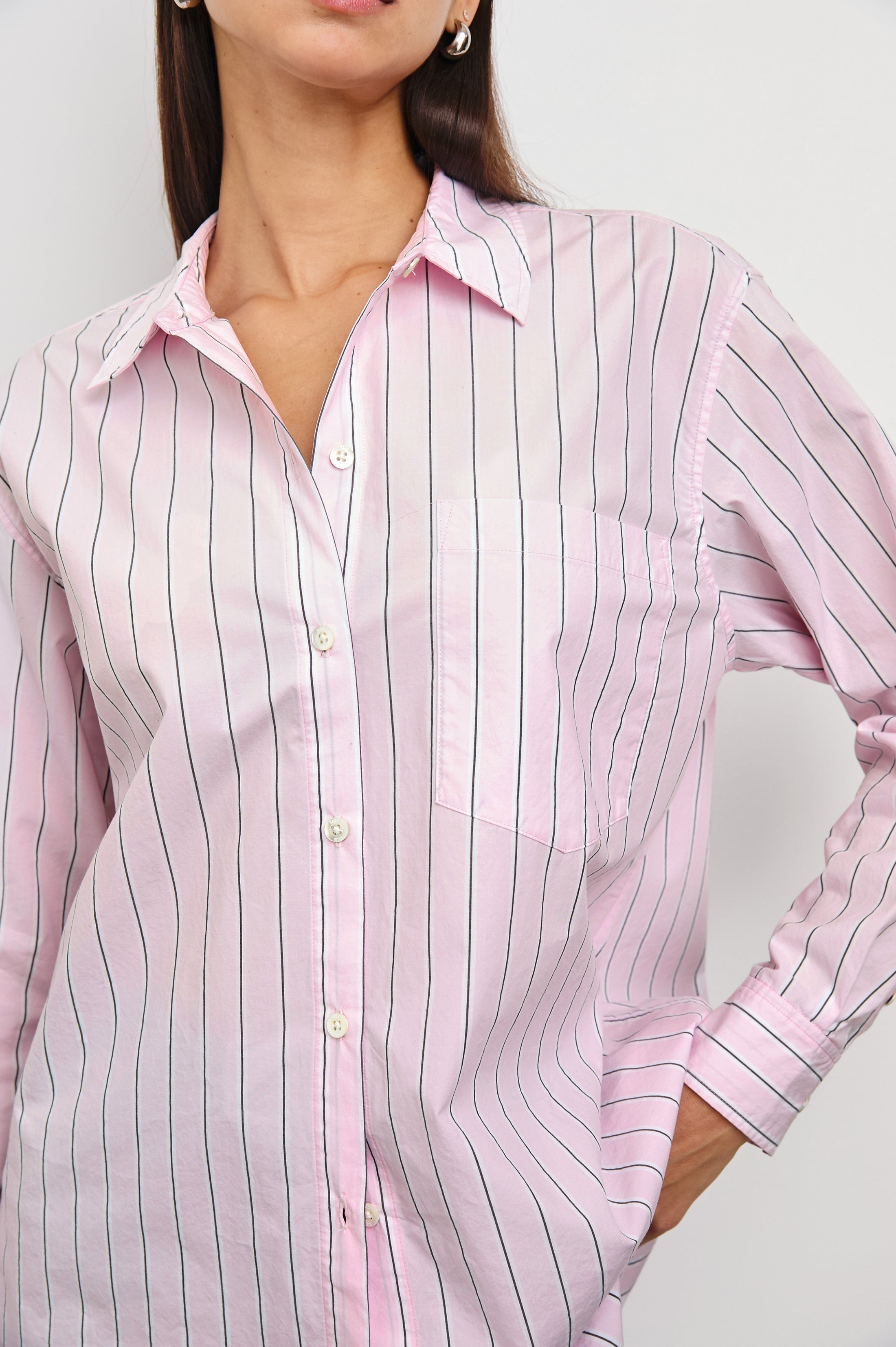 Elsa Shirt - Cherry Blossom Stripe