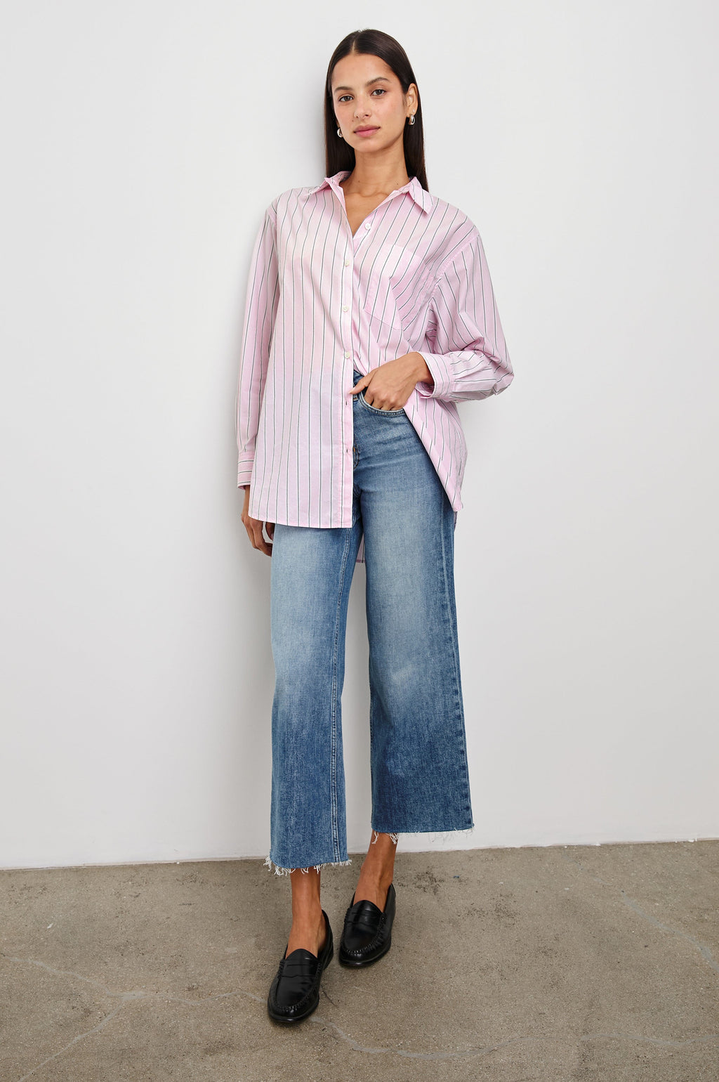 Elsa Shirt - Cherry Blossom Stripe