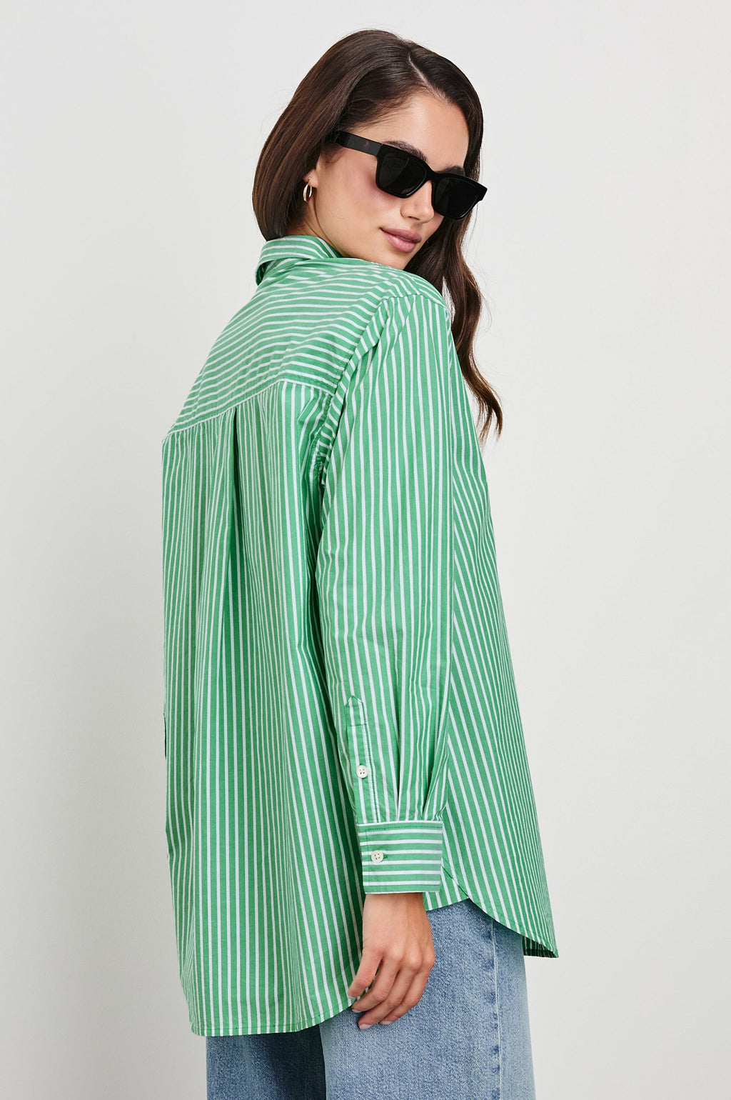 Elsa Shirt - Kelly White Stripe