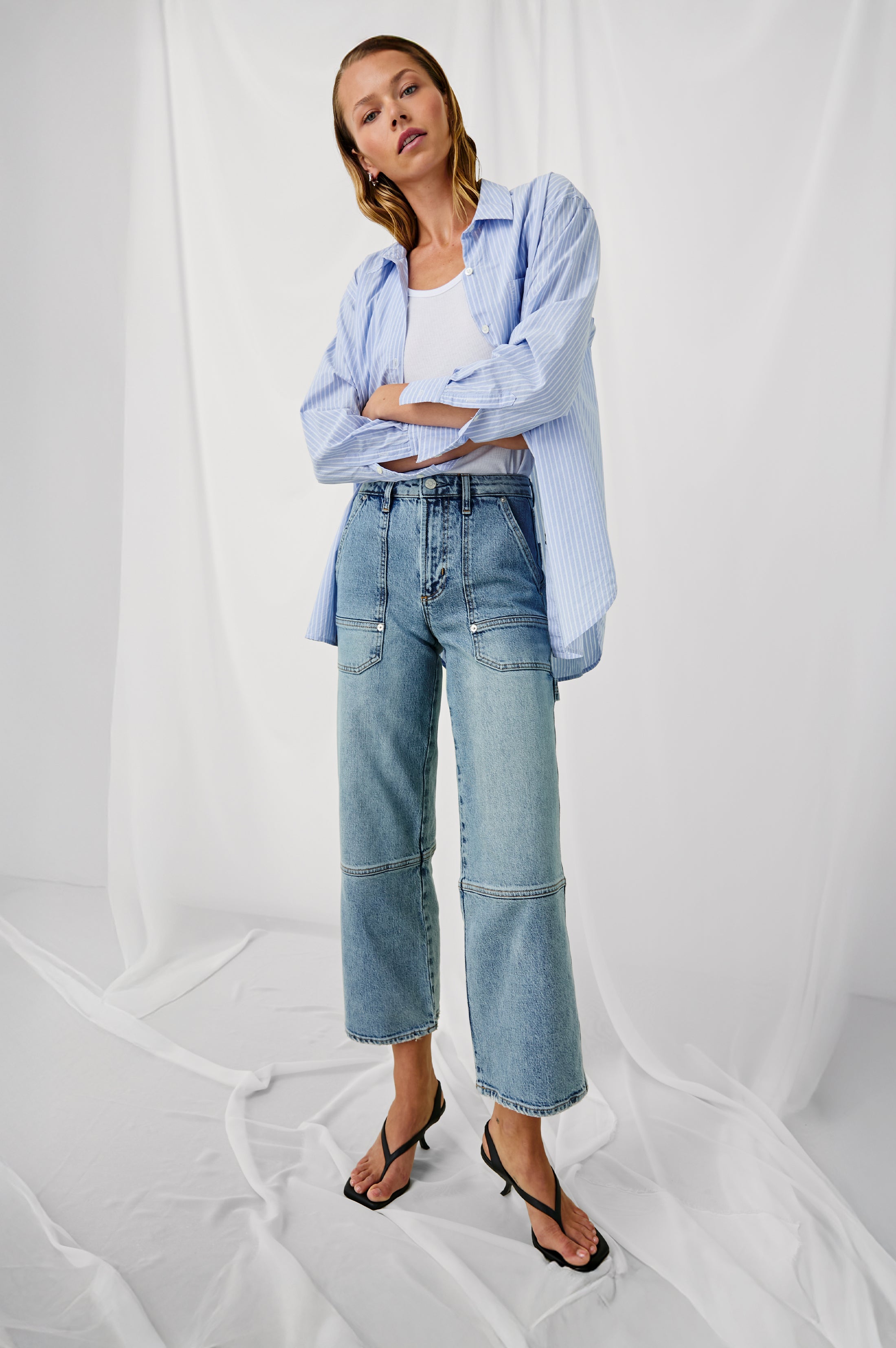 Elsa Shirt - Oxford White Stripe