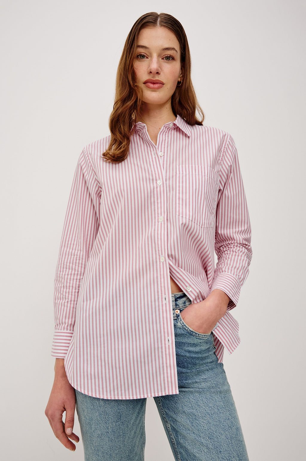 Elsa Shirt - Rose Stripe