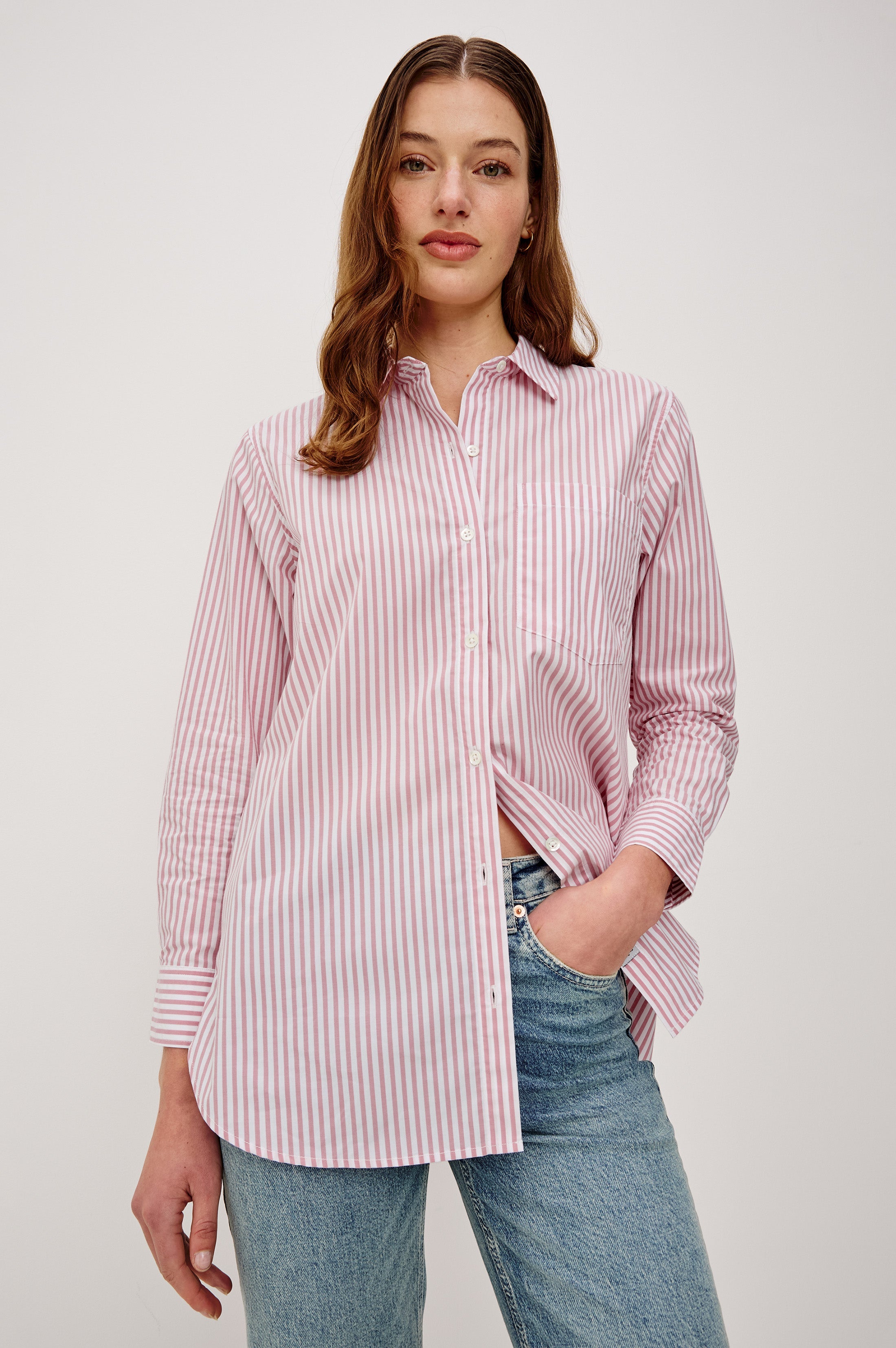 Elsa Shirt - Rose Stripe