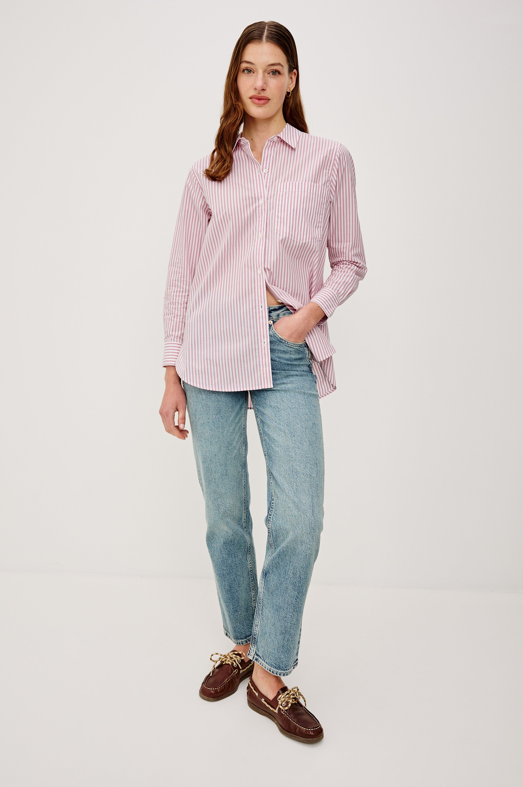 Elsa Shirt - Rose Stripe