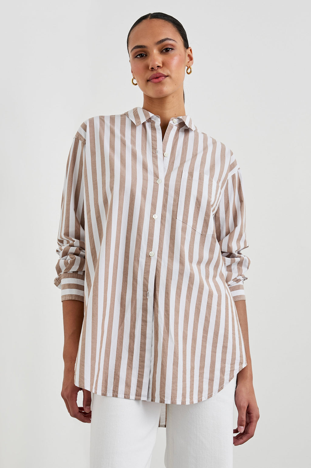Elsa Shirt - Russet White Stripe